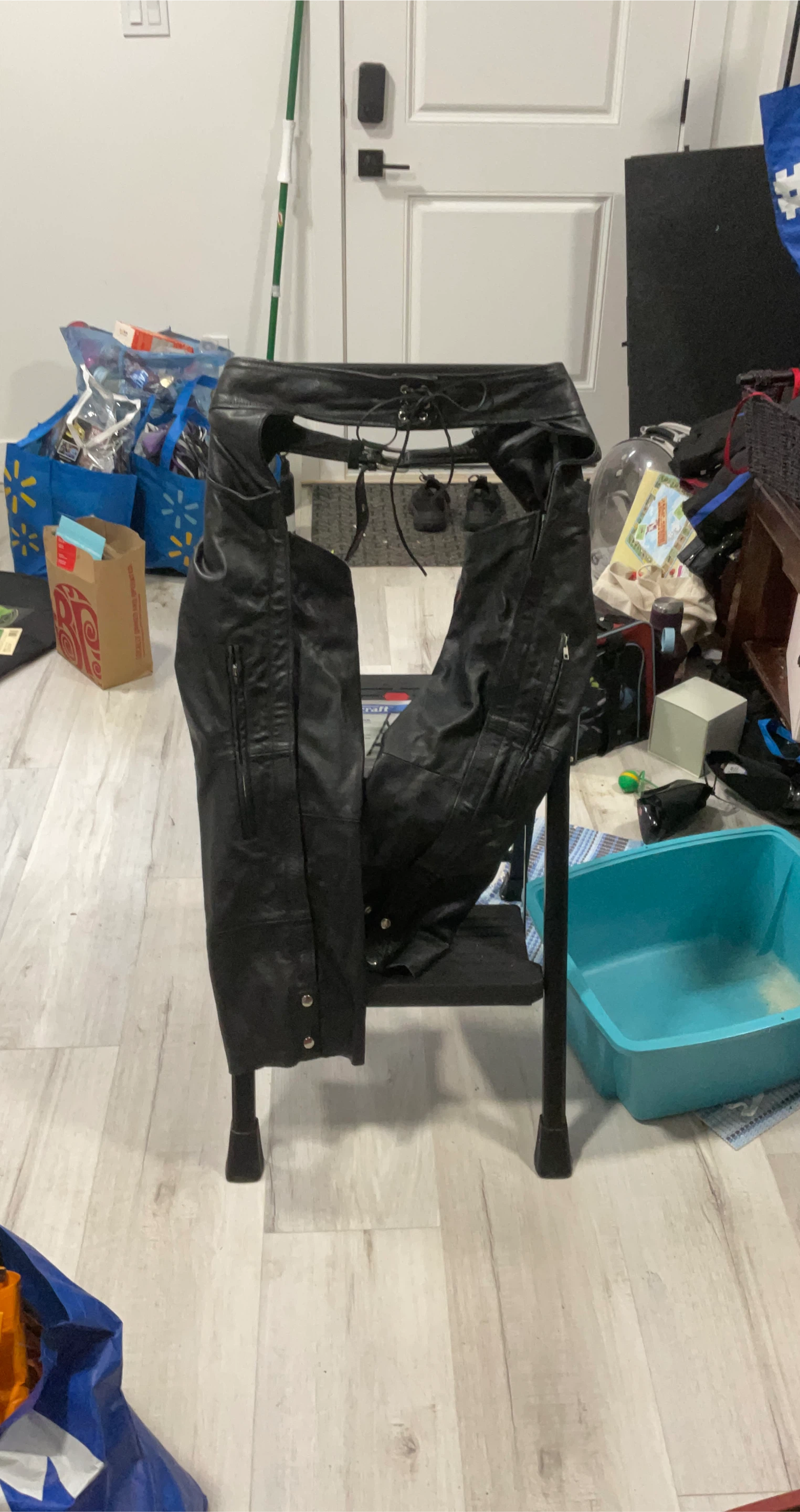 Black Leather Motorcycle Chaps