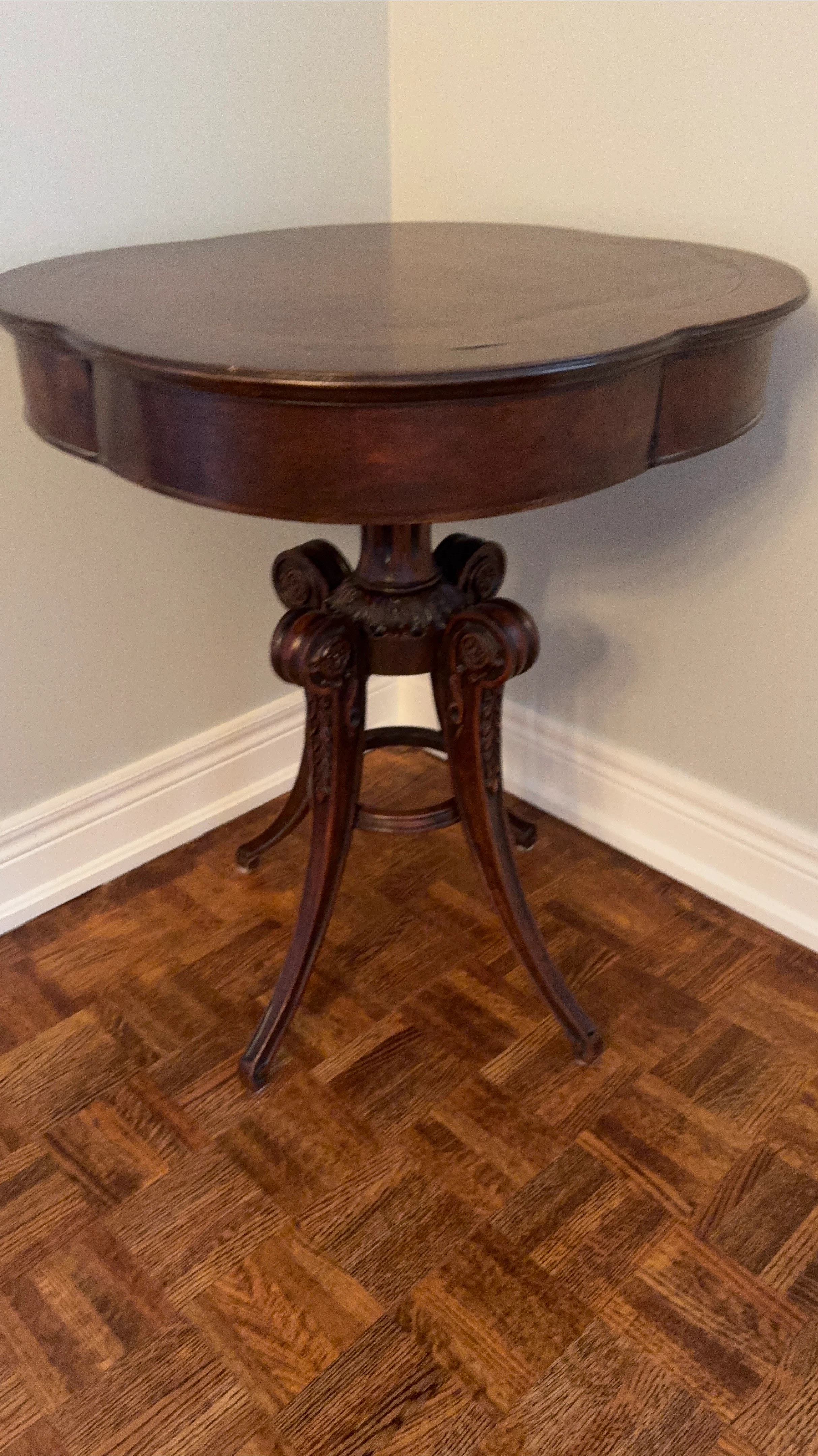 Antique Wooden Pedestal Table
