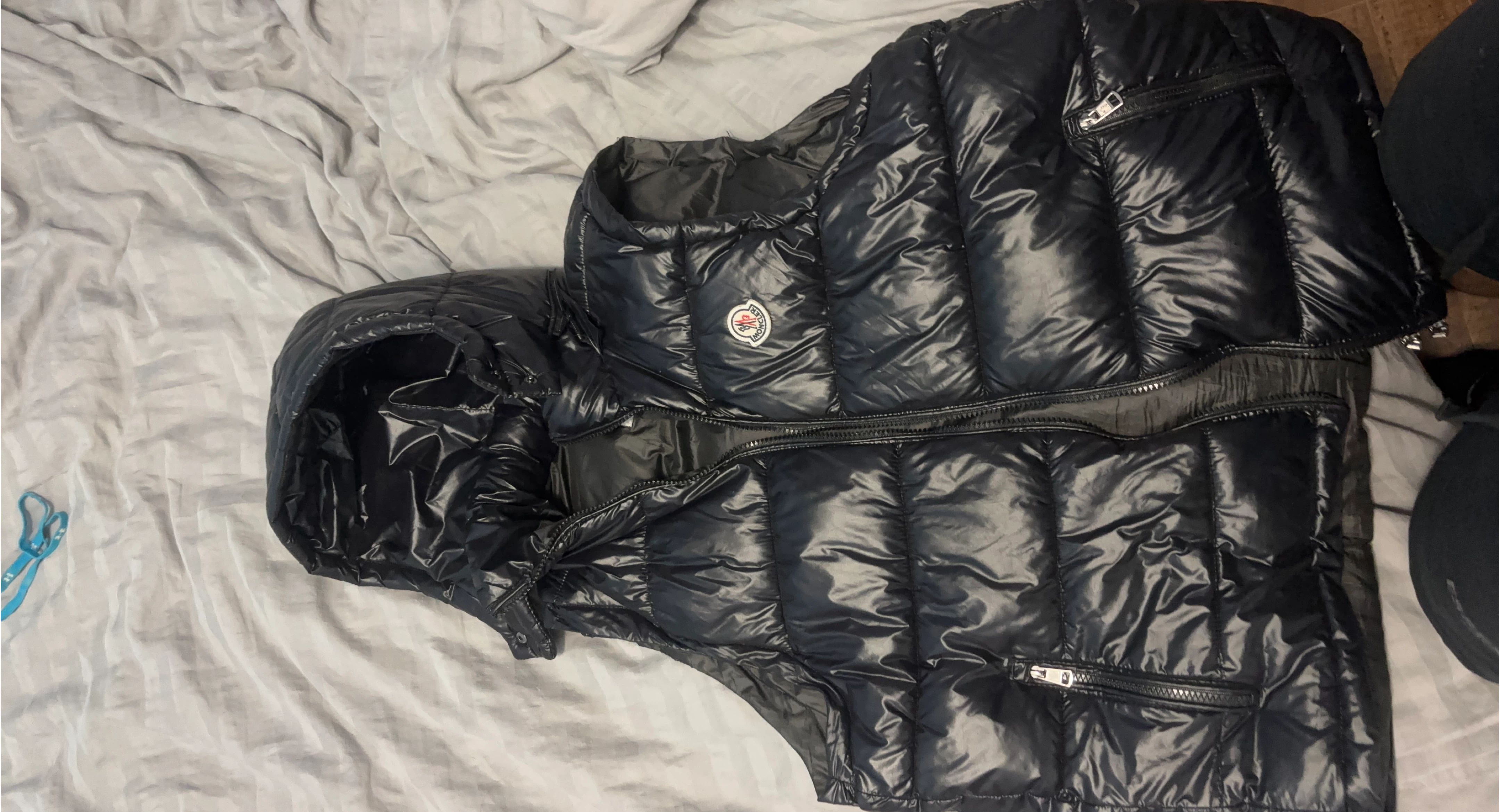Moncler Black Puffer Vest with Hood