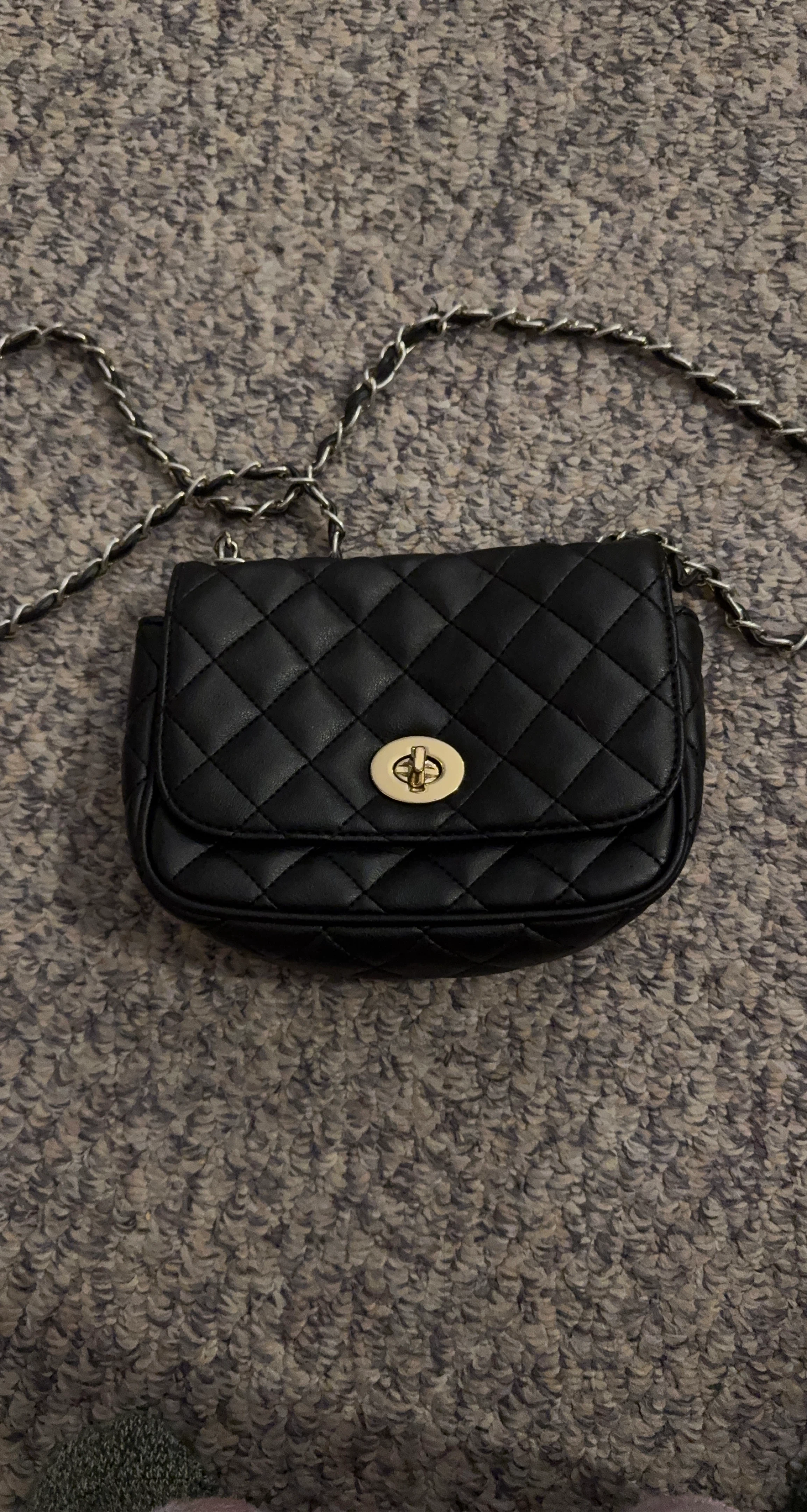 ALDO Black Quilted Chain Shoulder Bag