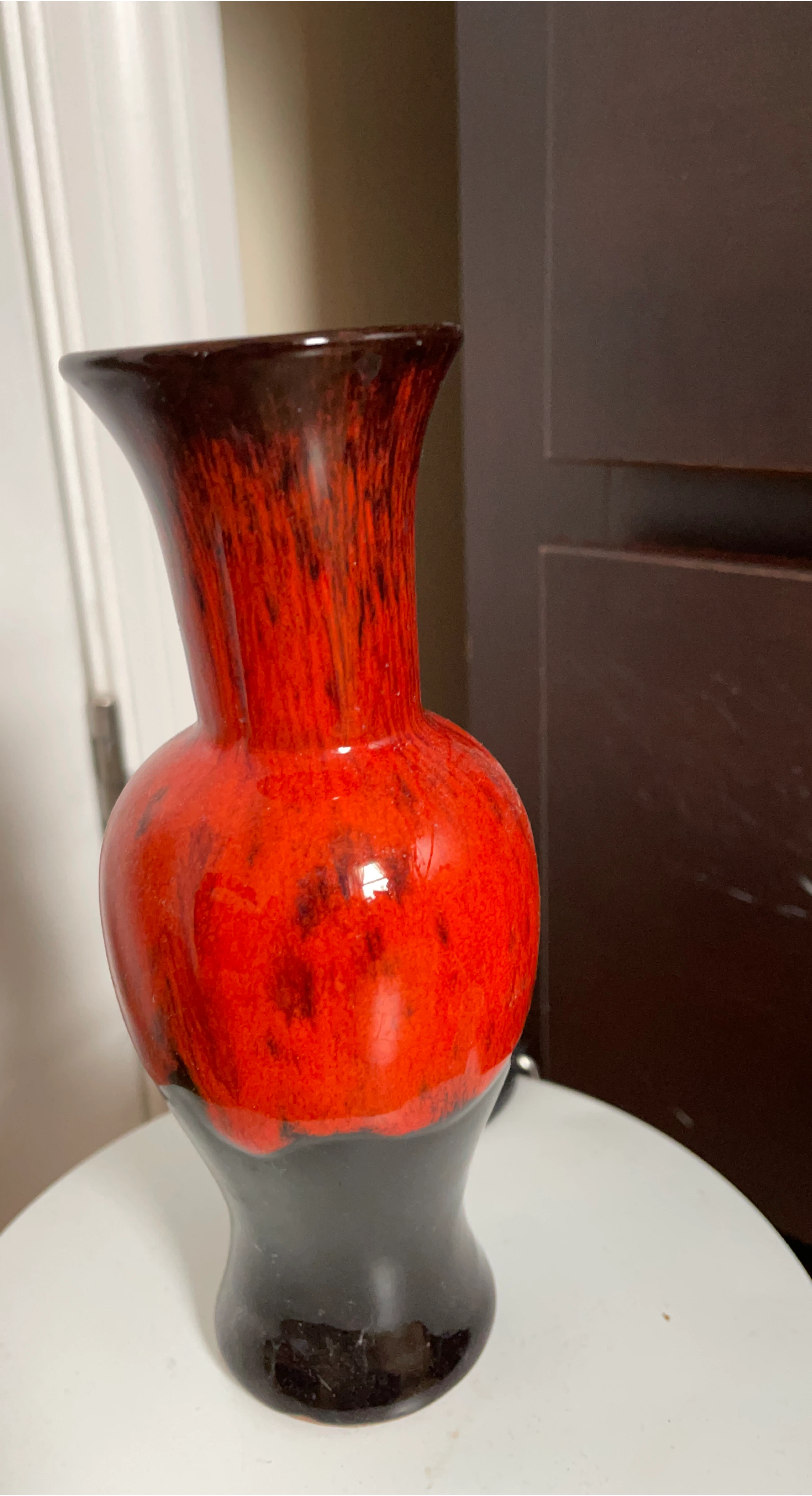 Ceramic Vase - Red and Black Glaze