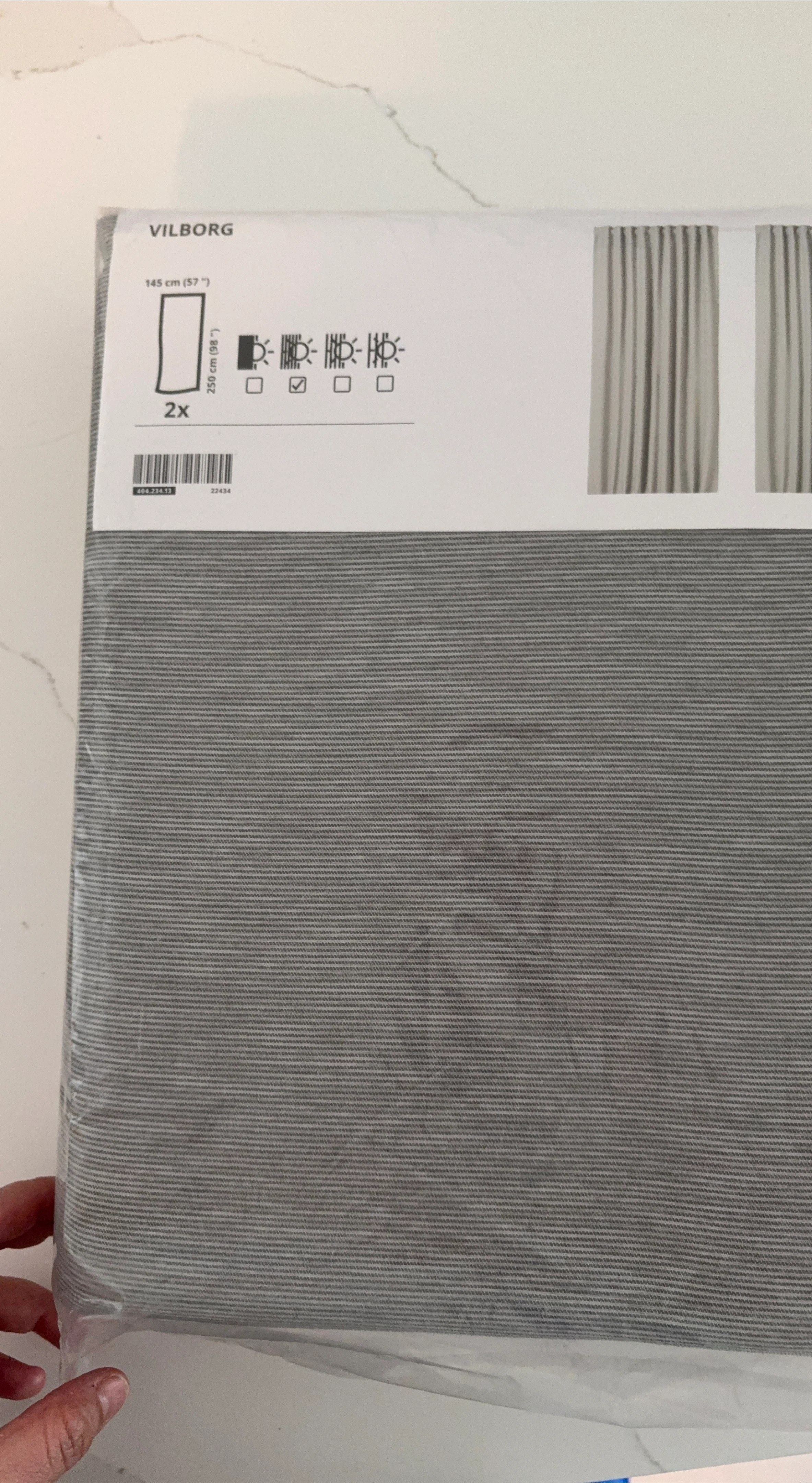IKEA VILBORG Curtains - Grey -  3 Panels