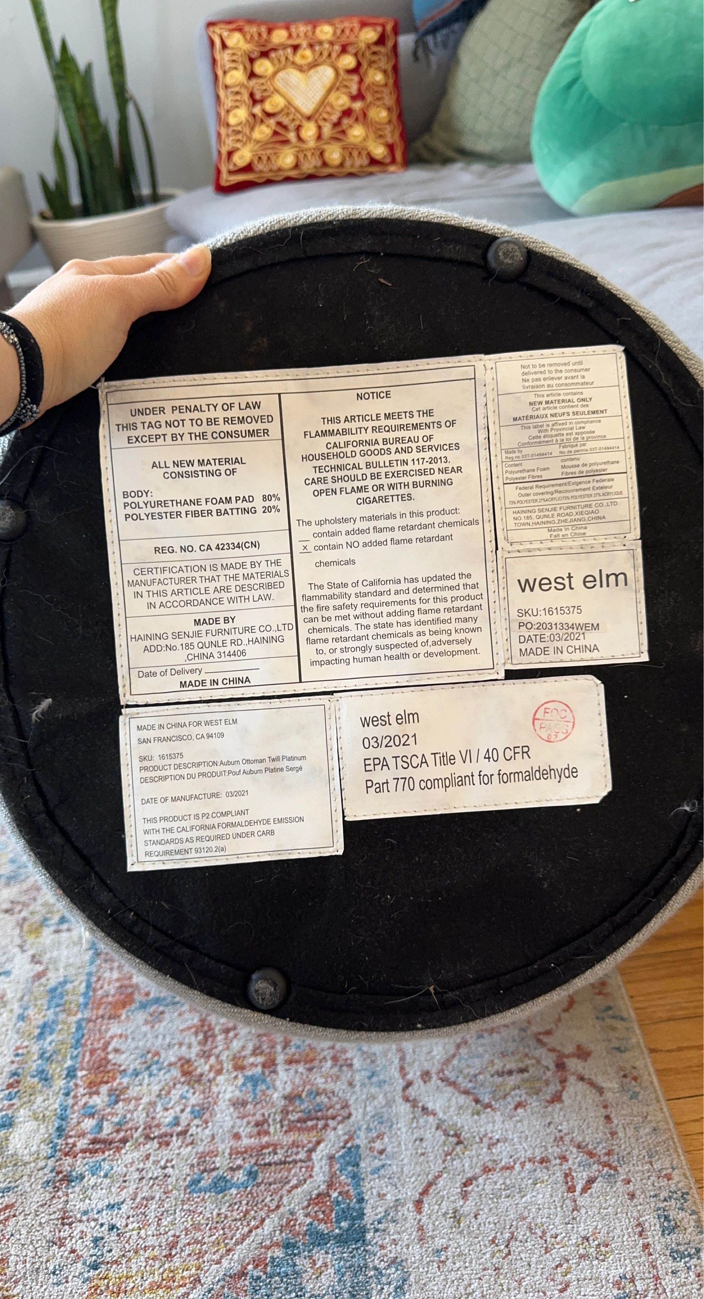 West Elm Round Pouf Ottoman (Set of 2) - photo 2