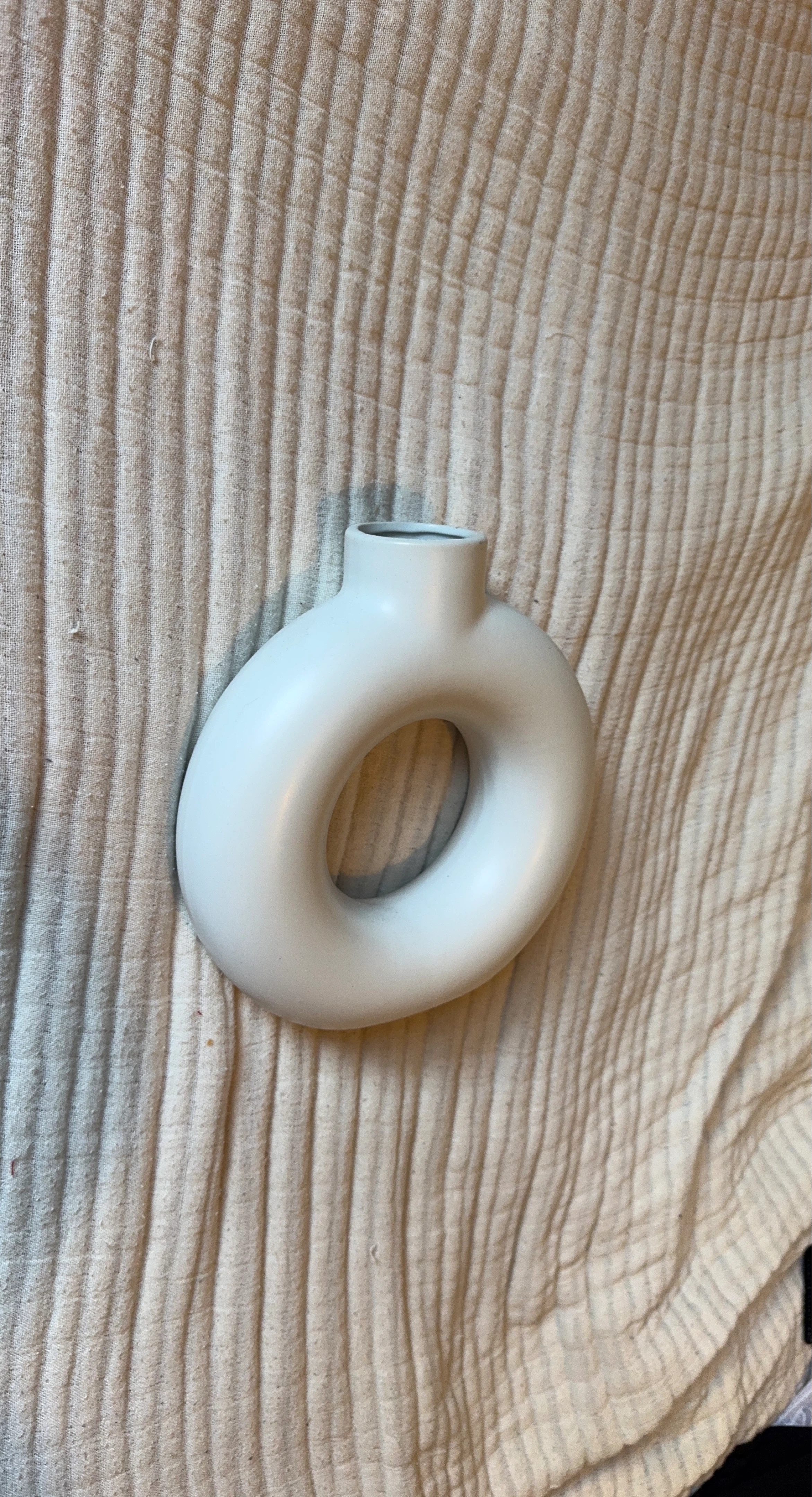White Ceramic Torus Vase