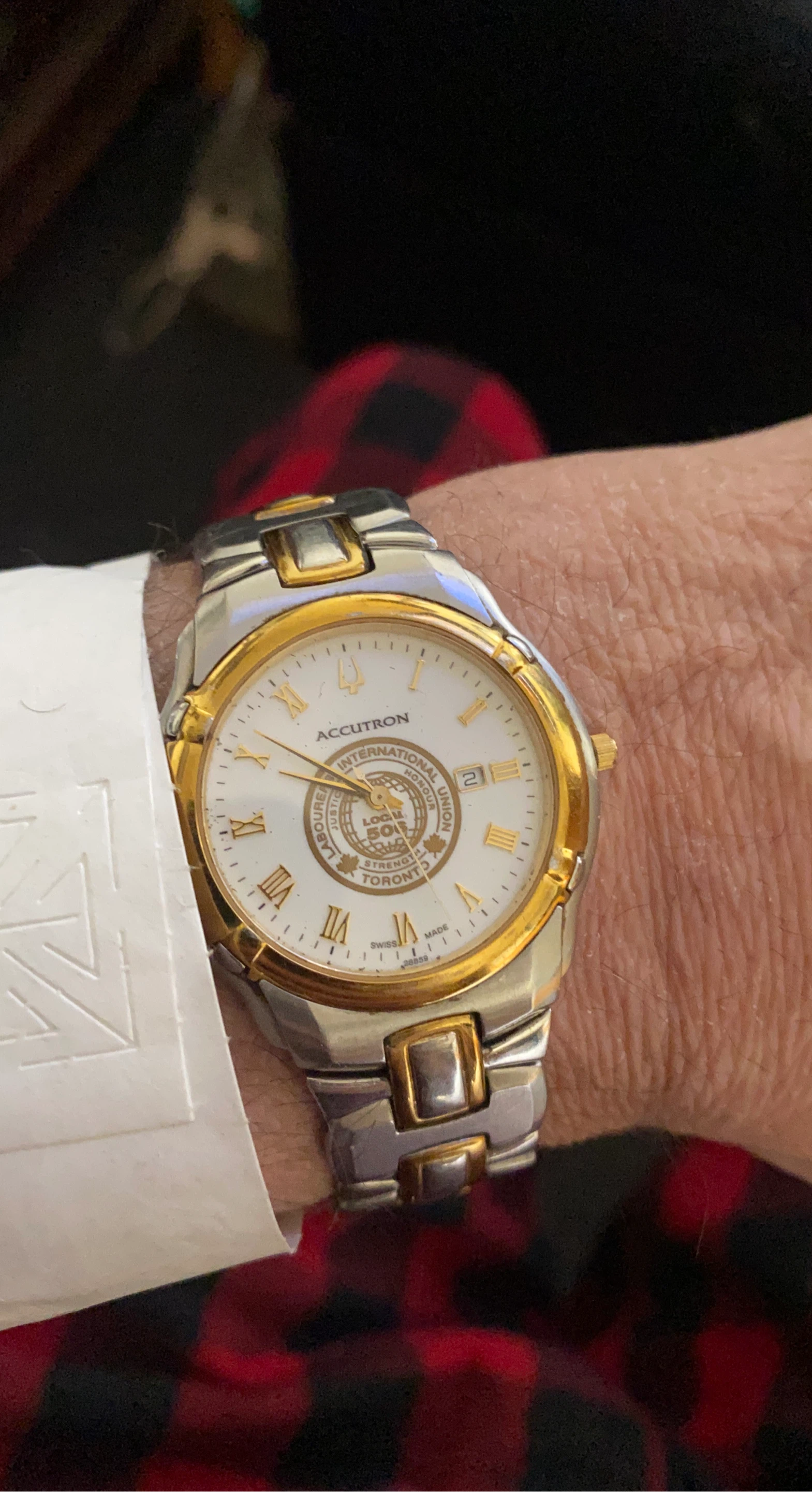 Bulova accutron watch gold accents