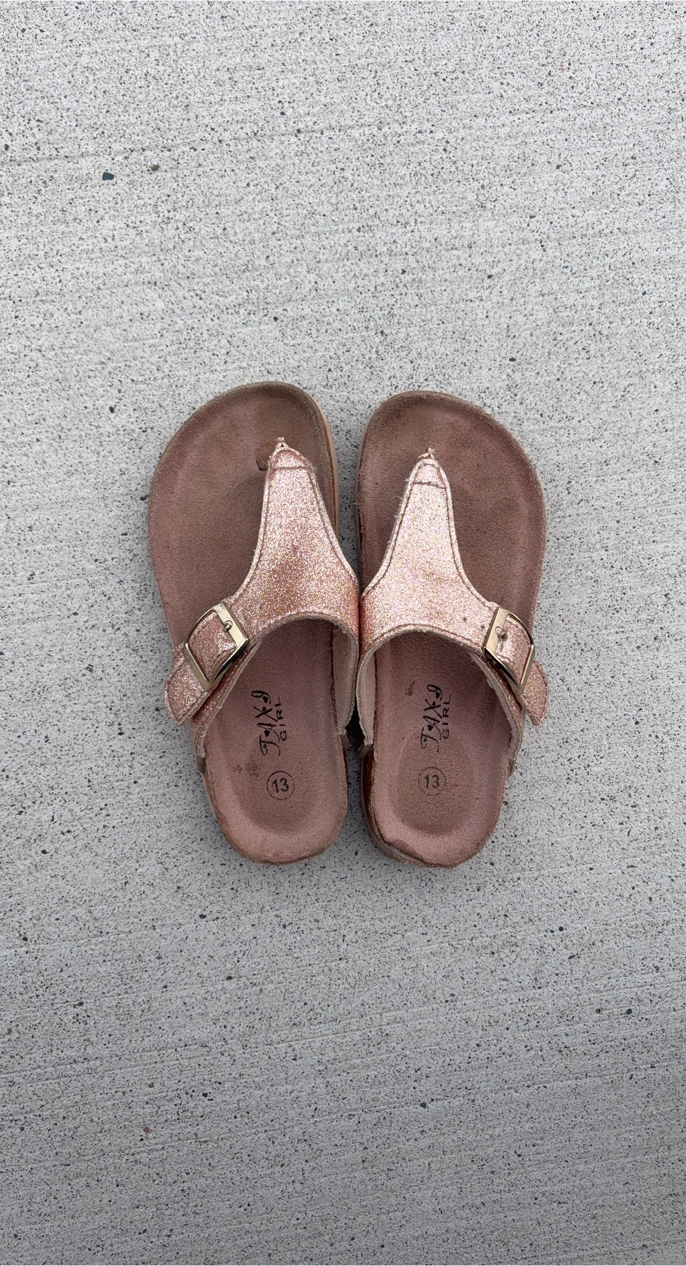 Faded Glory Pink Glitter Sandals Size 13