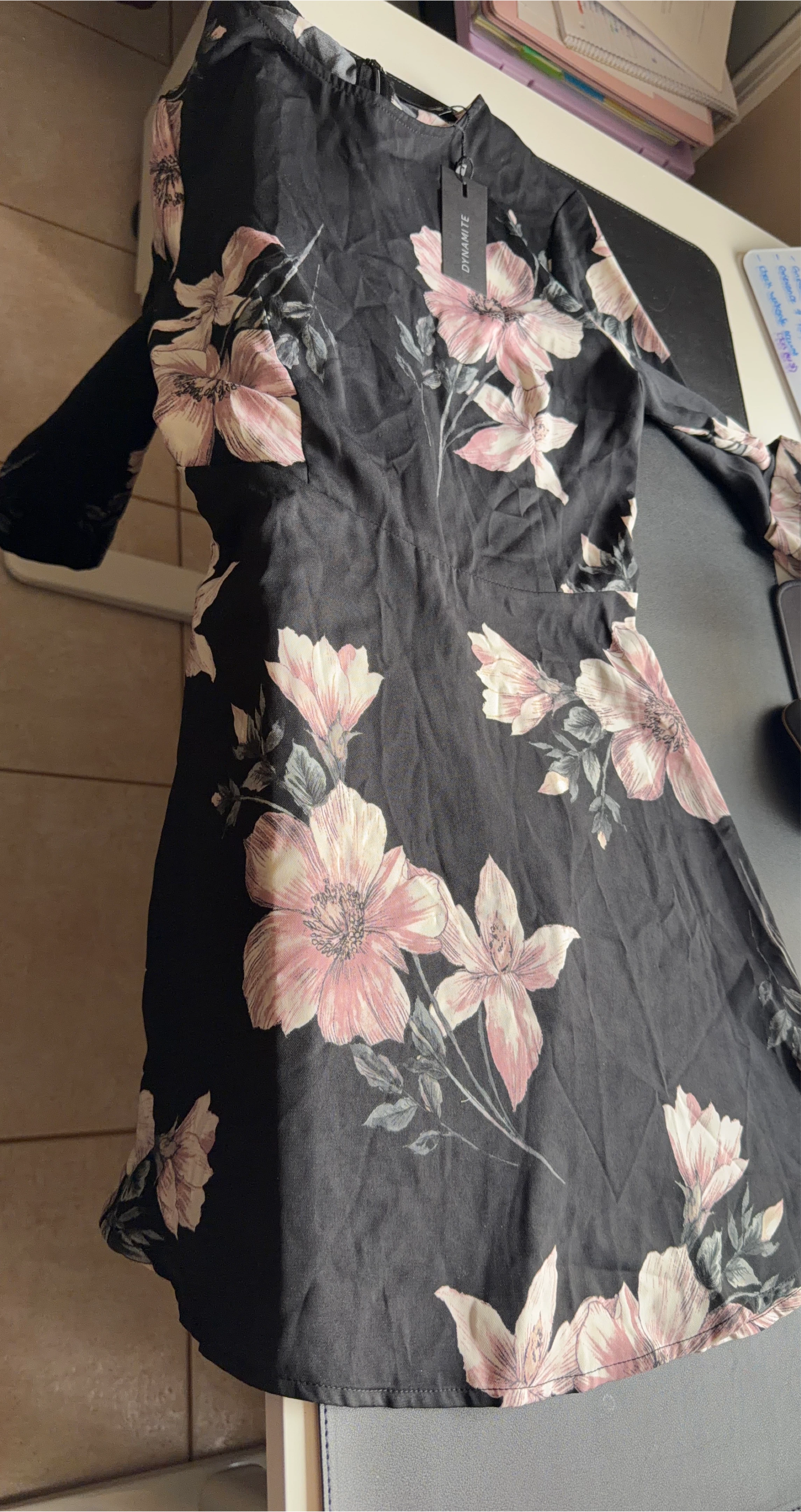 Dynamite Black Floral Dress