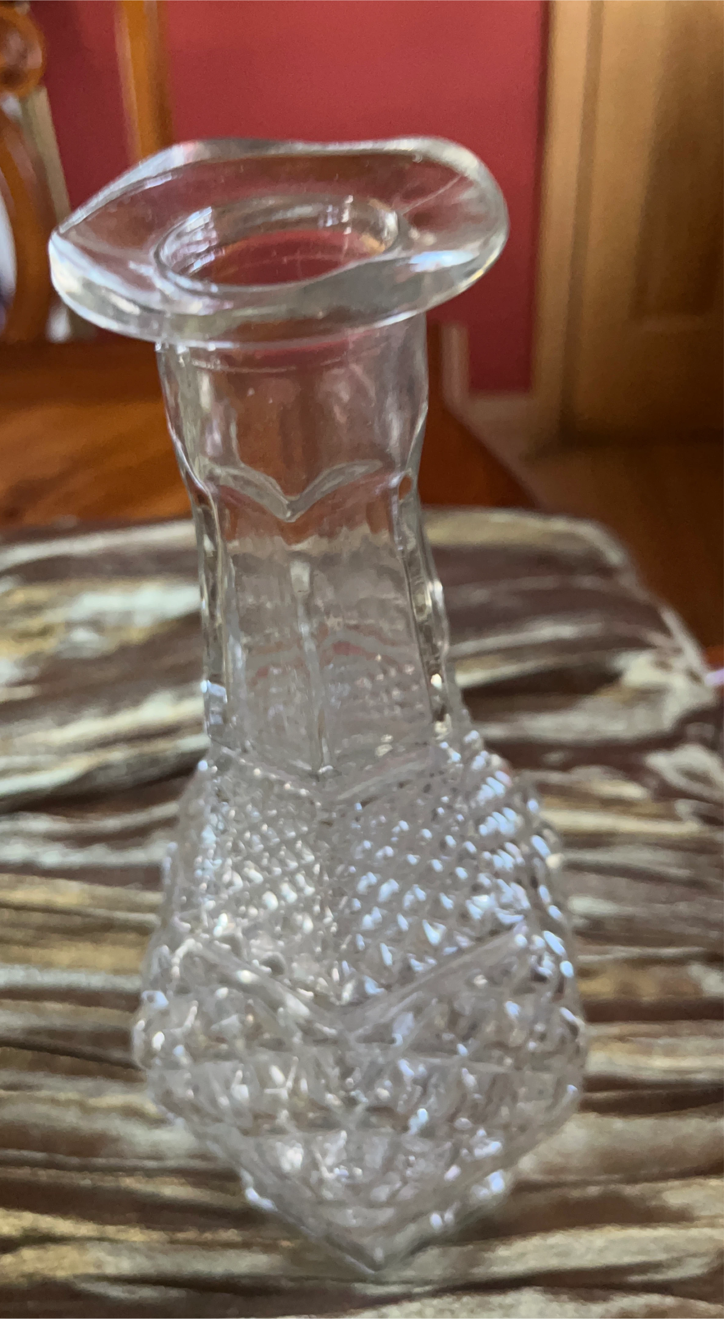 Clear Embossed Glass Bud Vase