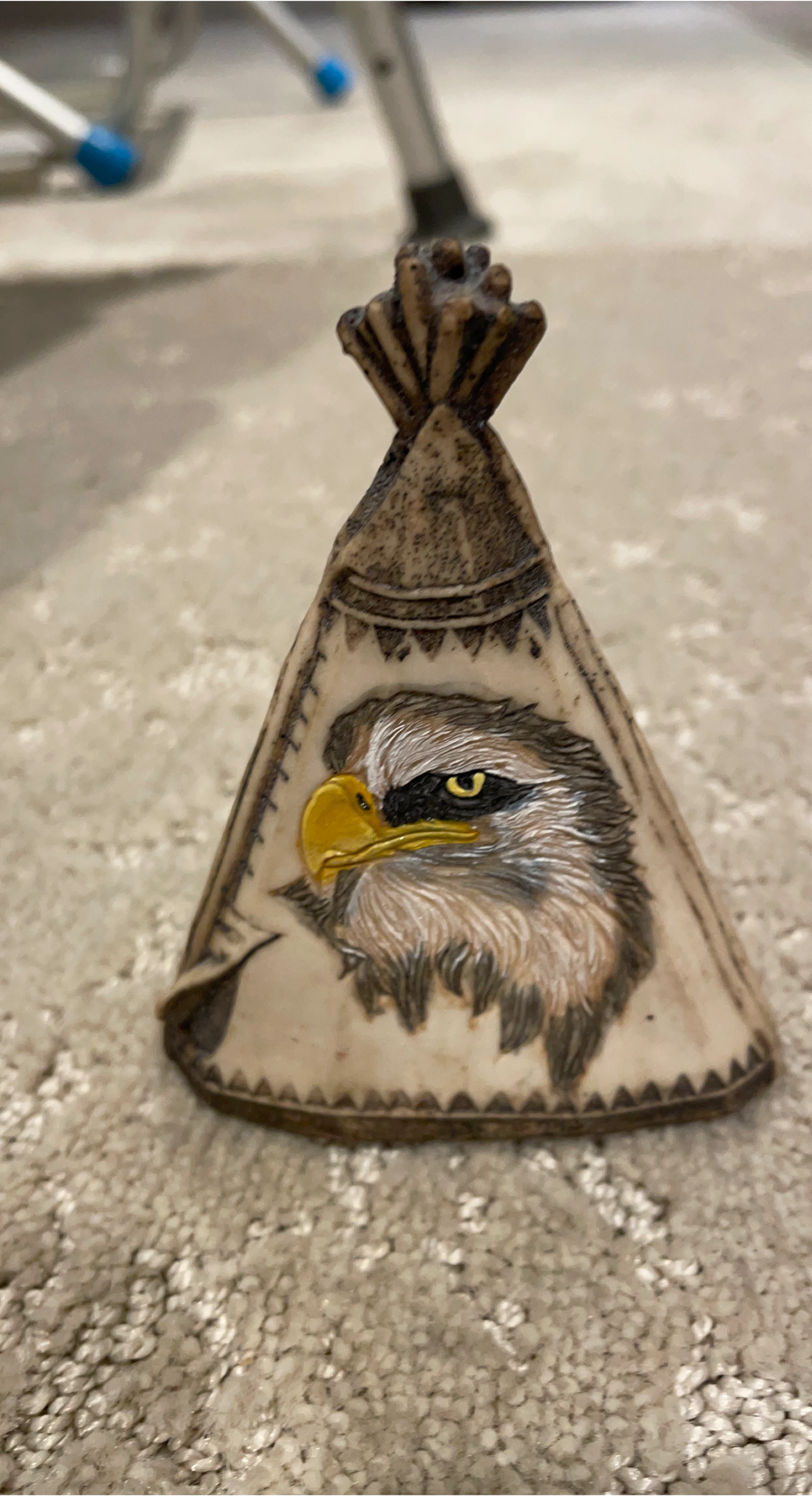 Teepee with Eagle Design Figurine