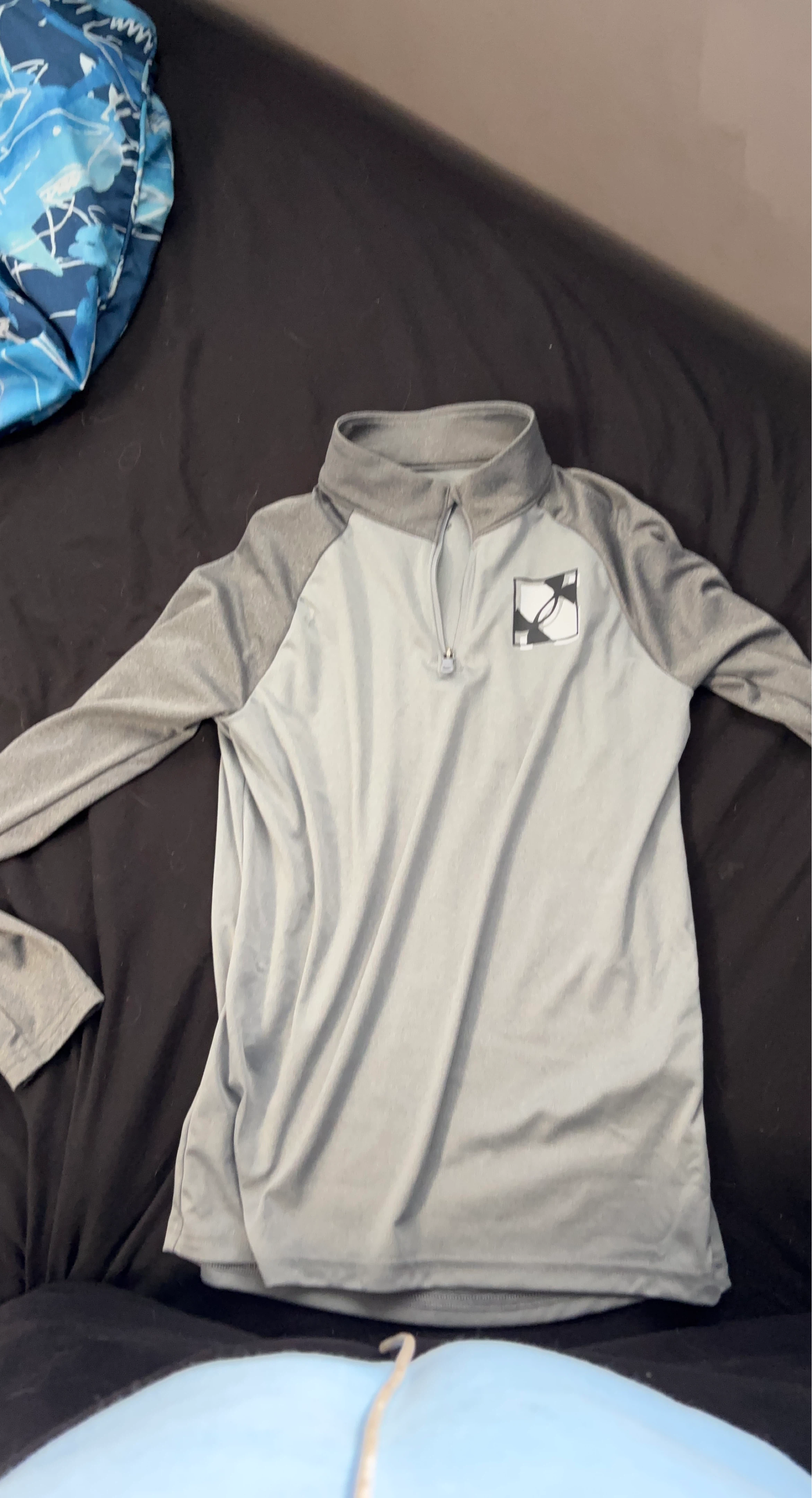 Grey 1/4 Zip Long Sleeve Pullover