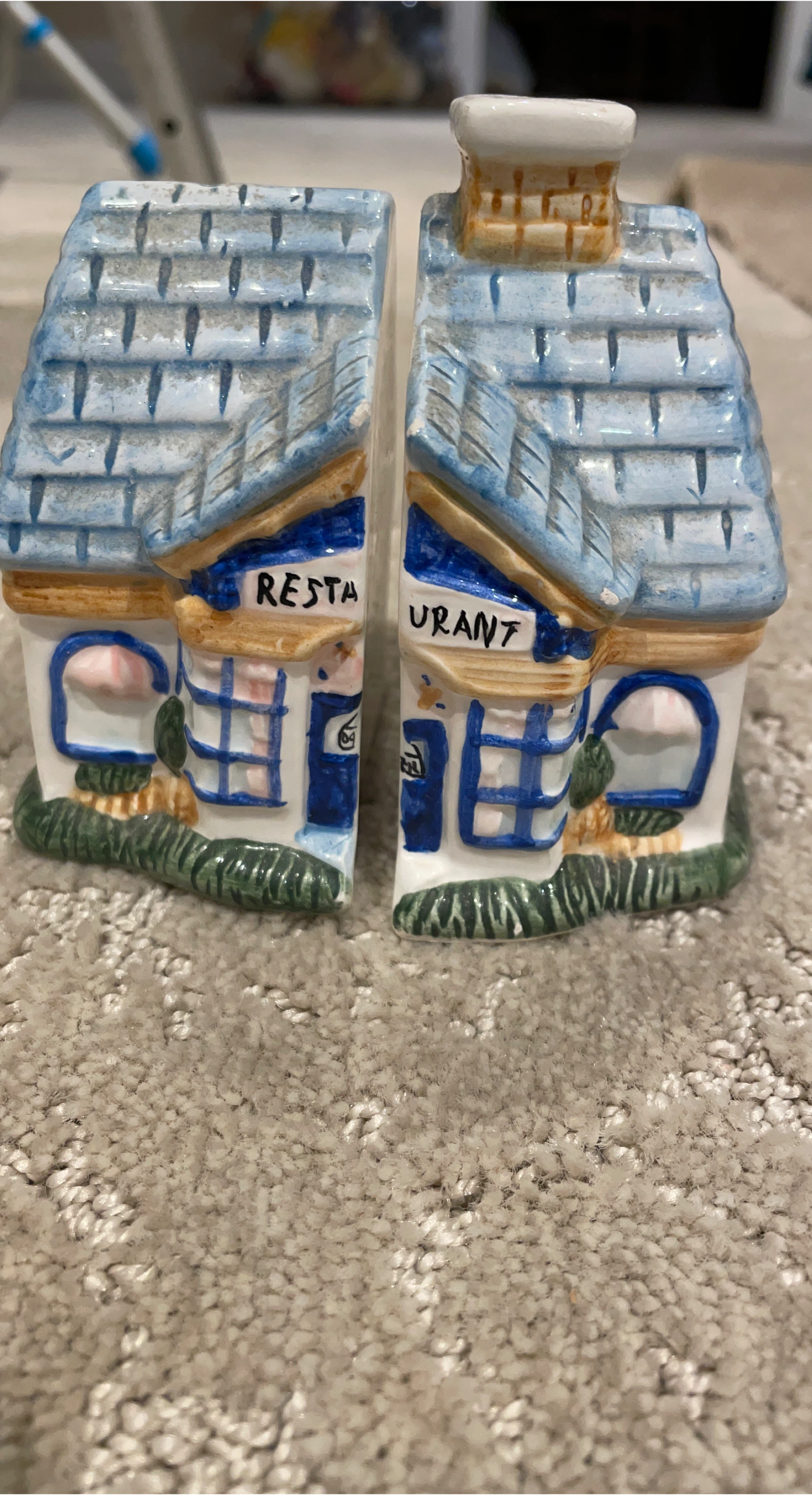 Ceramic House Salt and Pepper Shakers