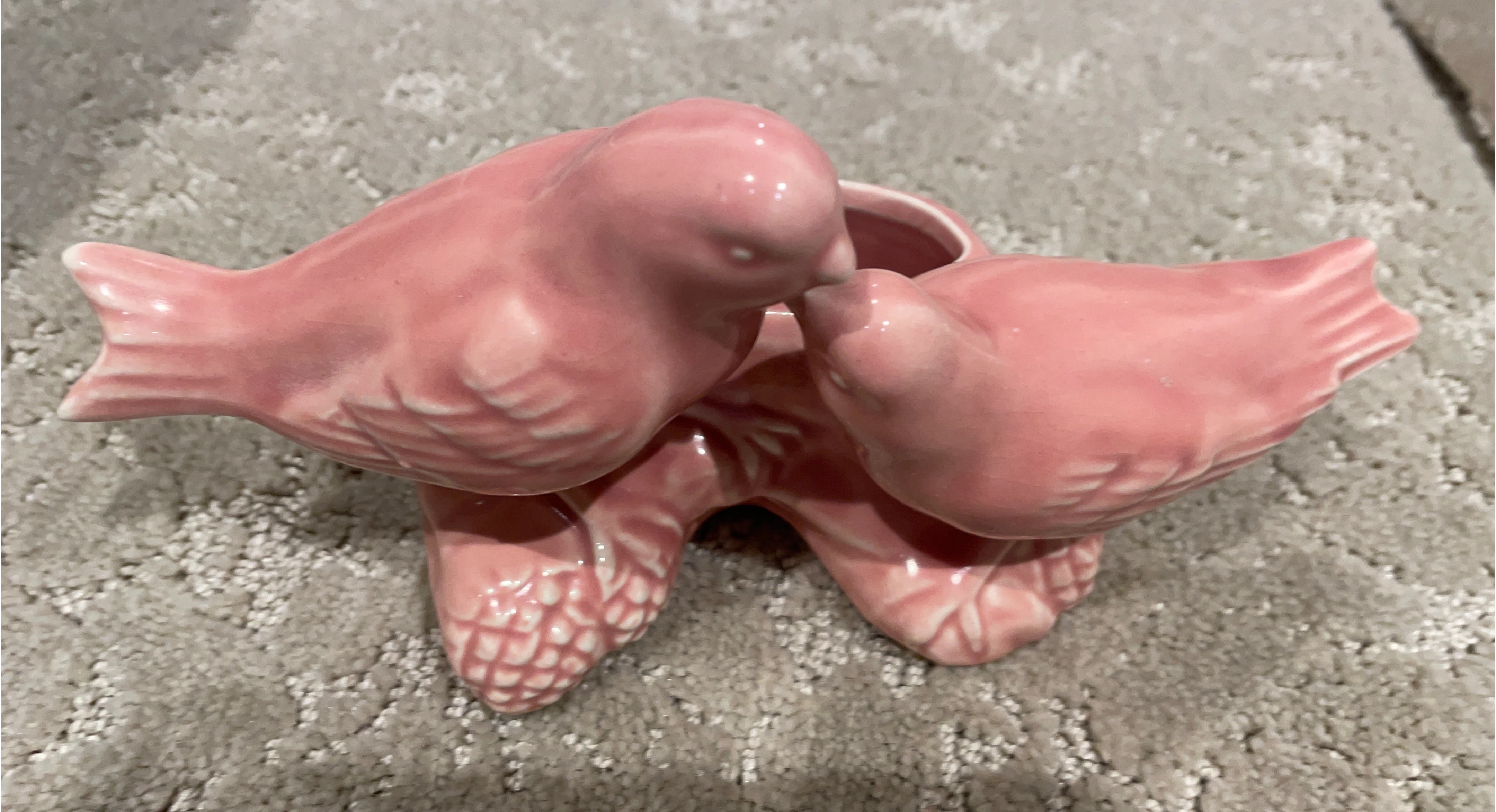 Pink Ceramic Bird Planter