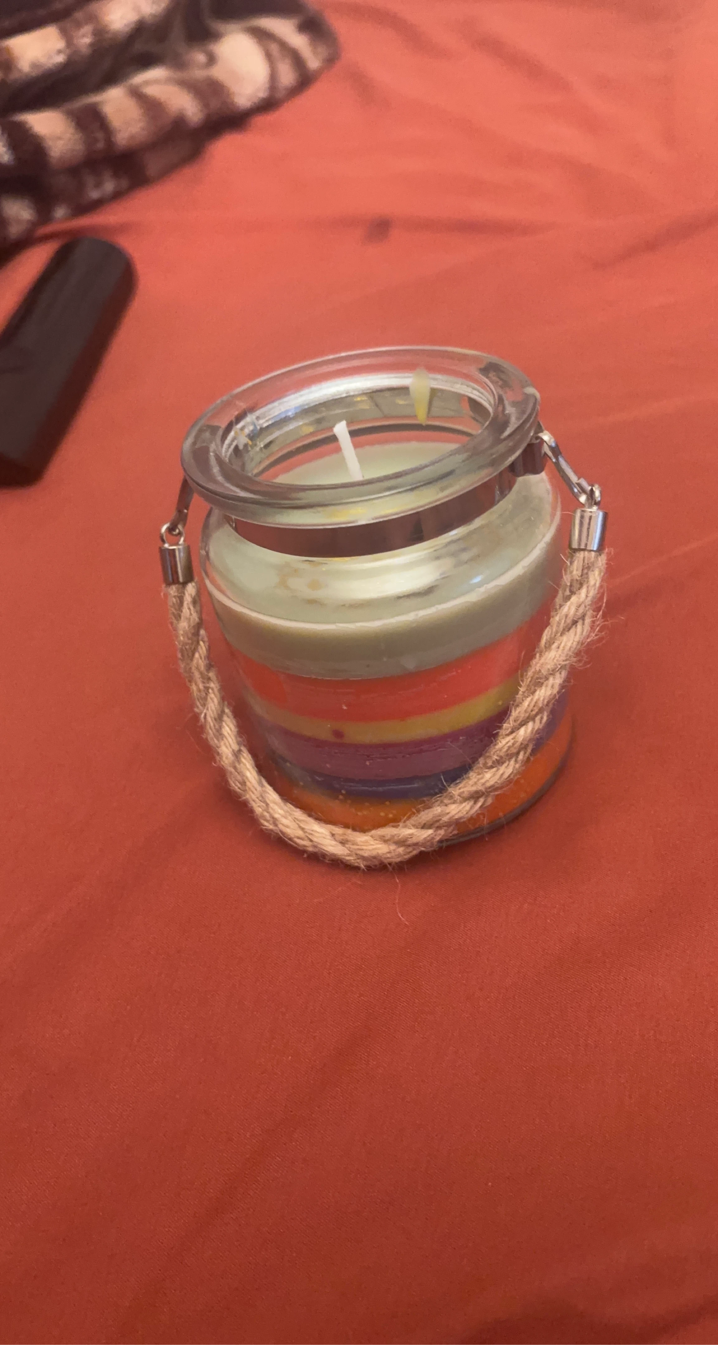 Glass Jar Candle with Rope Handle