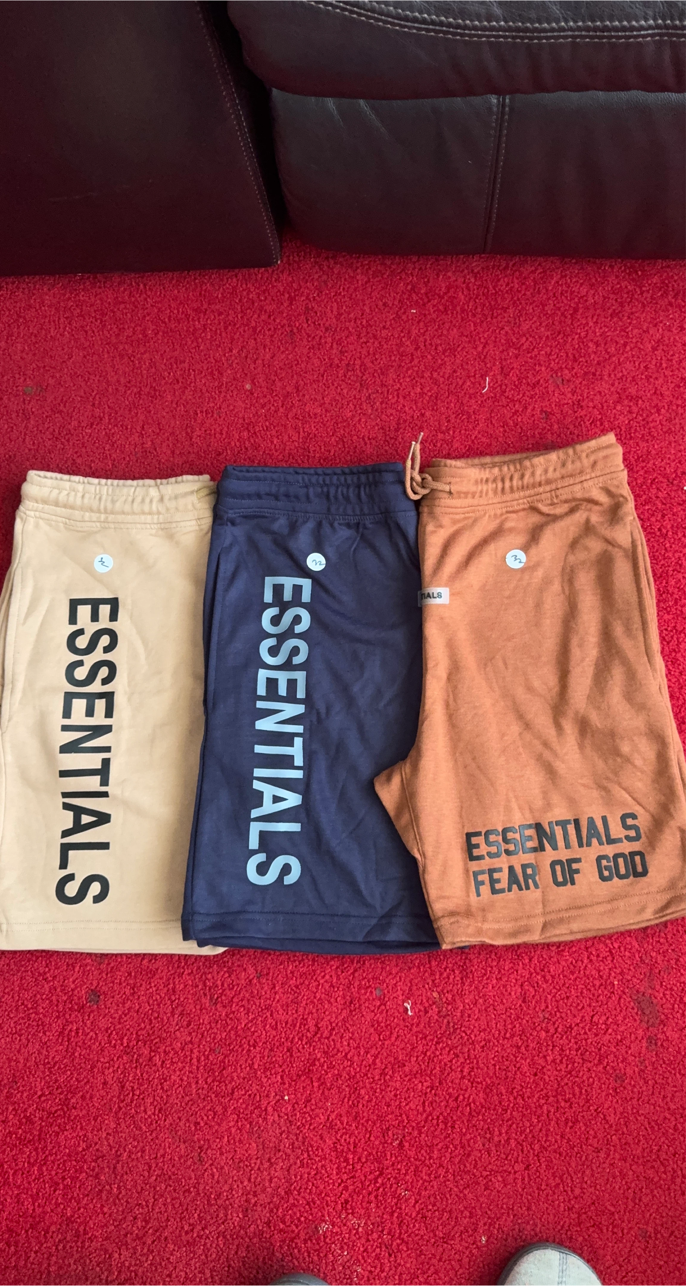 Essentials Fear of God Shorts - Tan, Navy, Brown