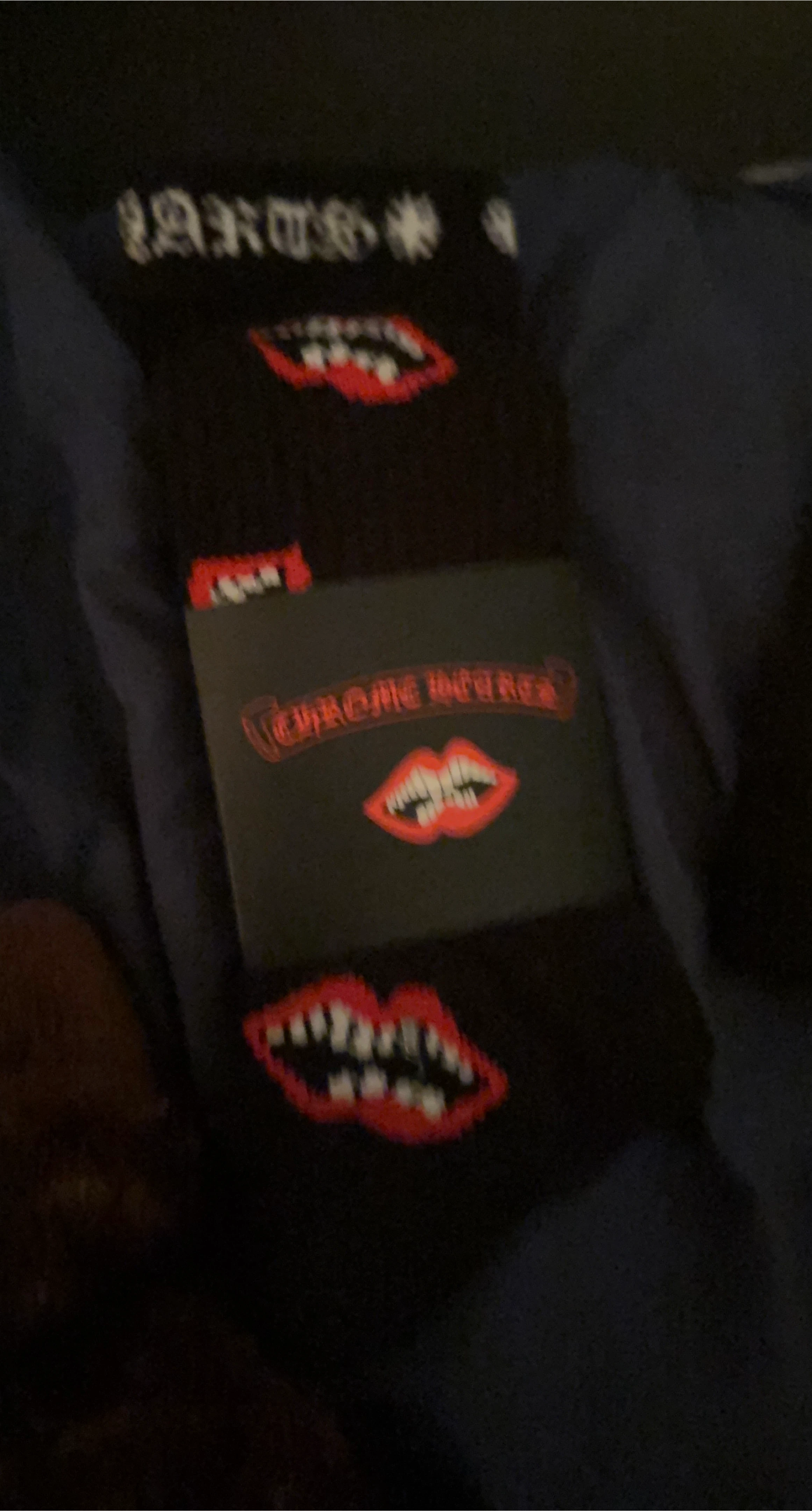 Chrome Hearts Black Socks with Red Lips🌱