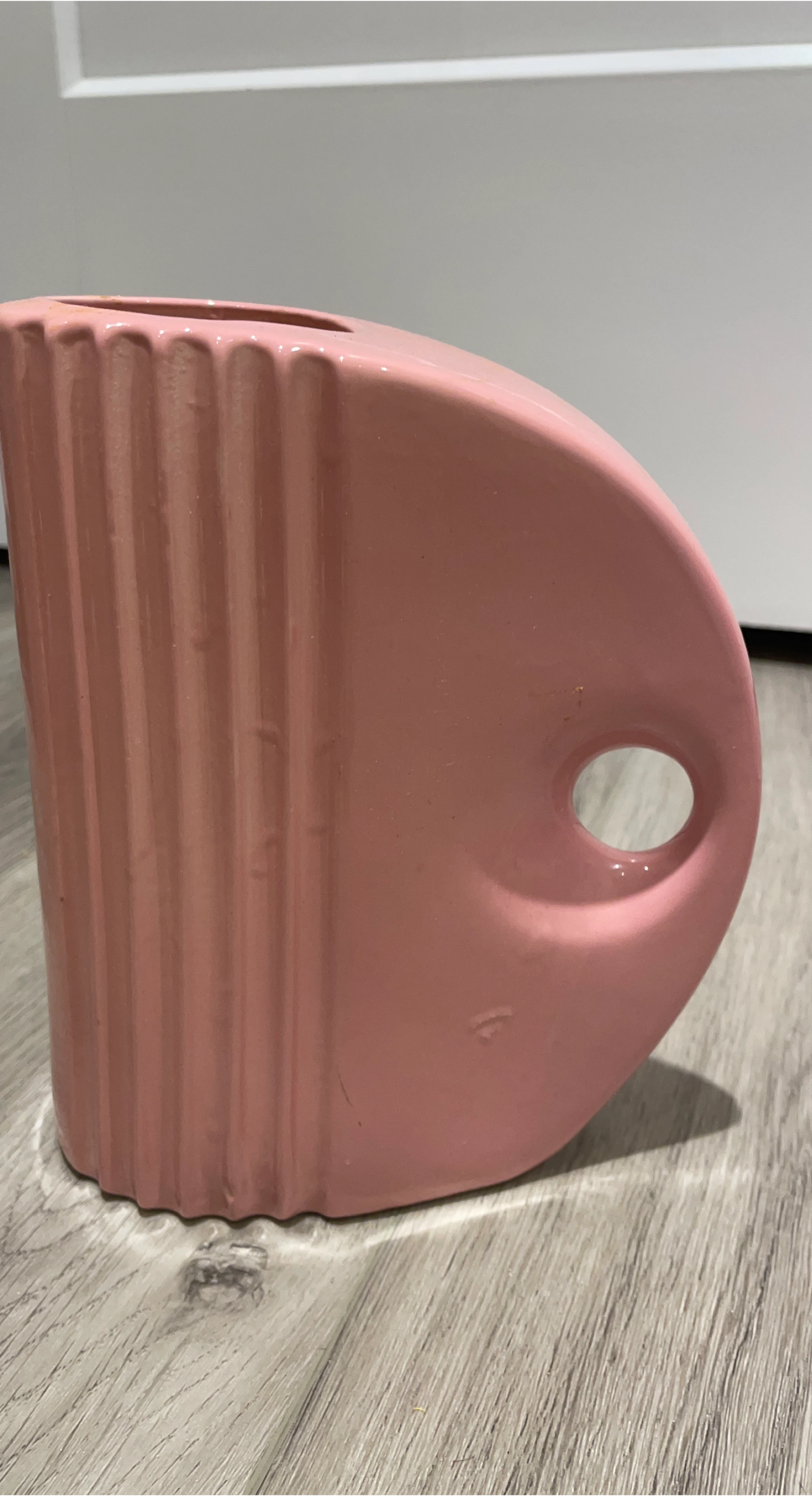 Pink Ceramic Pitcher Vase