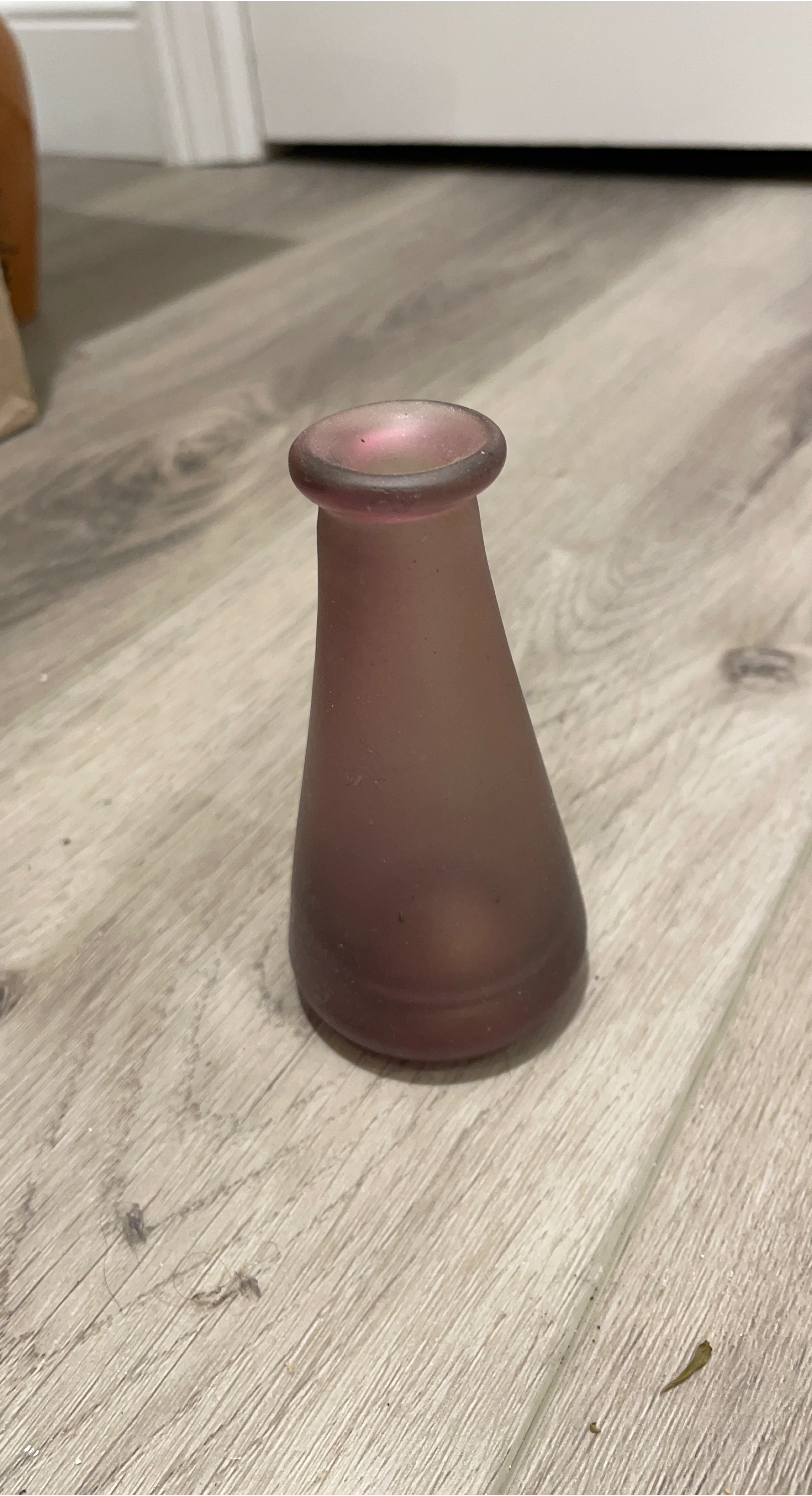 Frosted Purple Glass Bud Vase