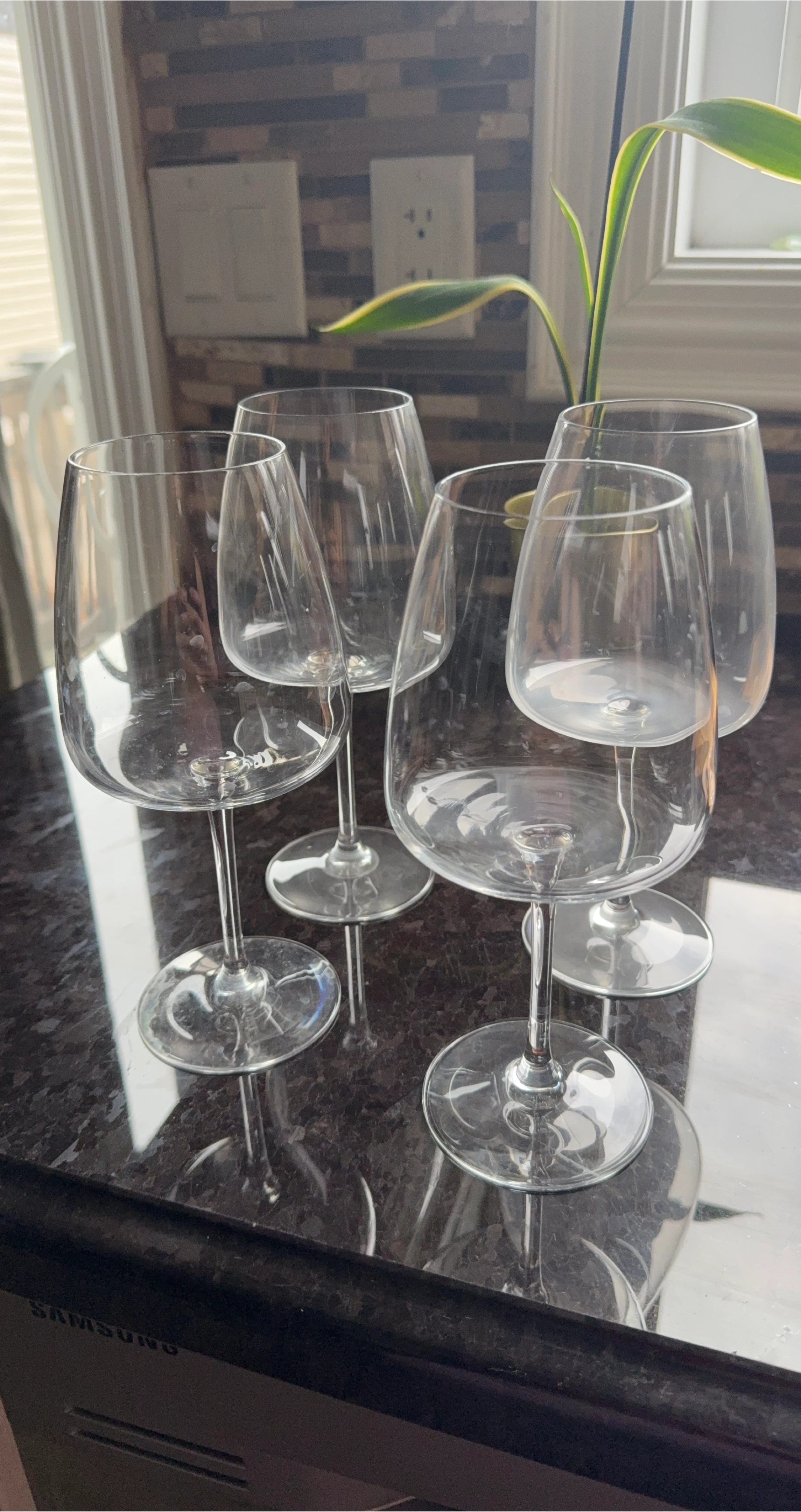 Set of 4 Clear Wine Glasses