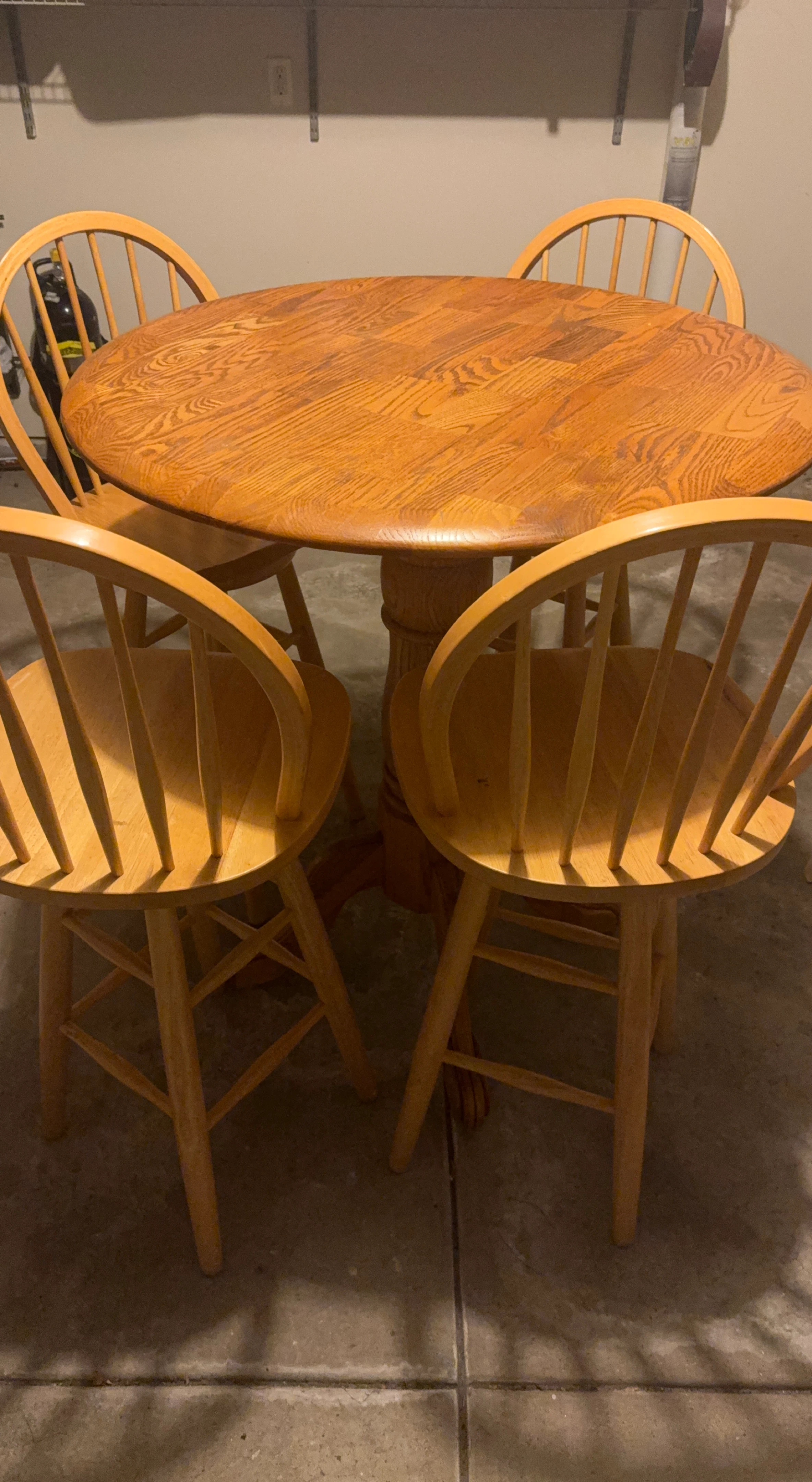 Wooden Round Dining Table with 4 Chairs
