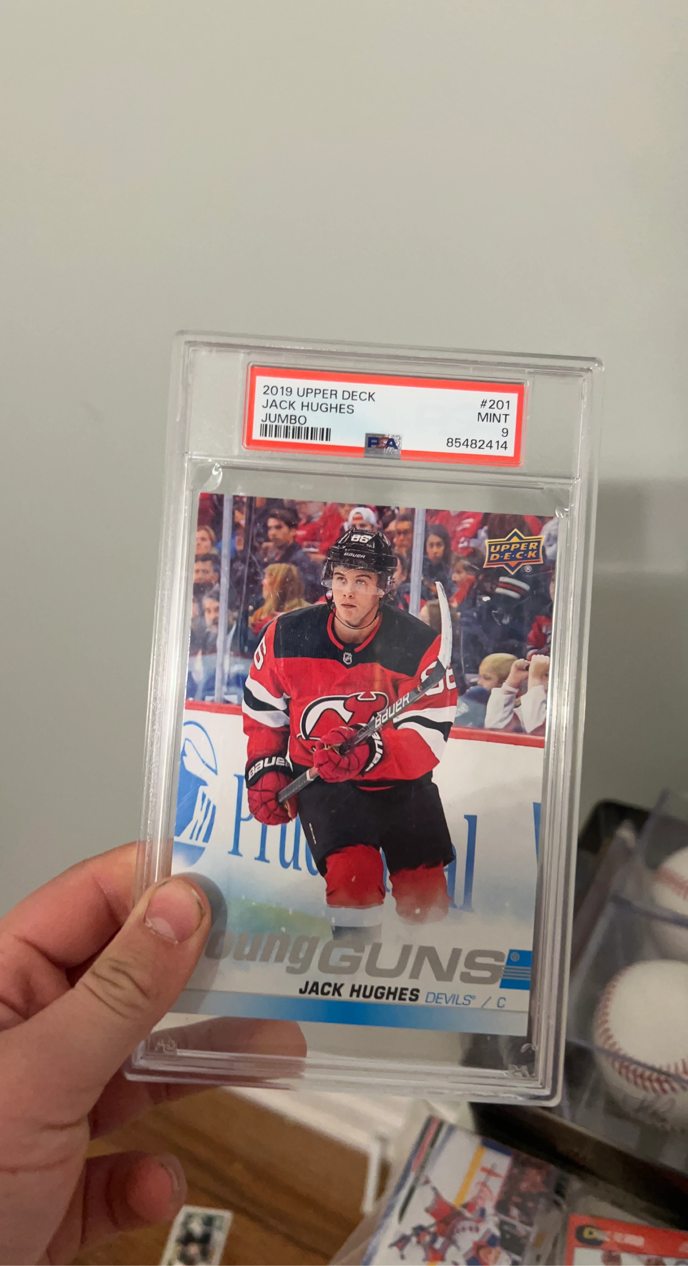 2019 Upper Deck Jack Hughes Young Guns PSA 9 Hockey Card