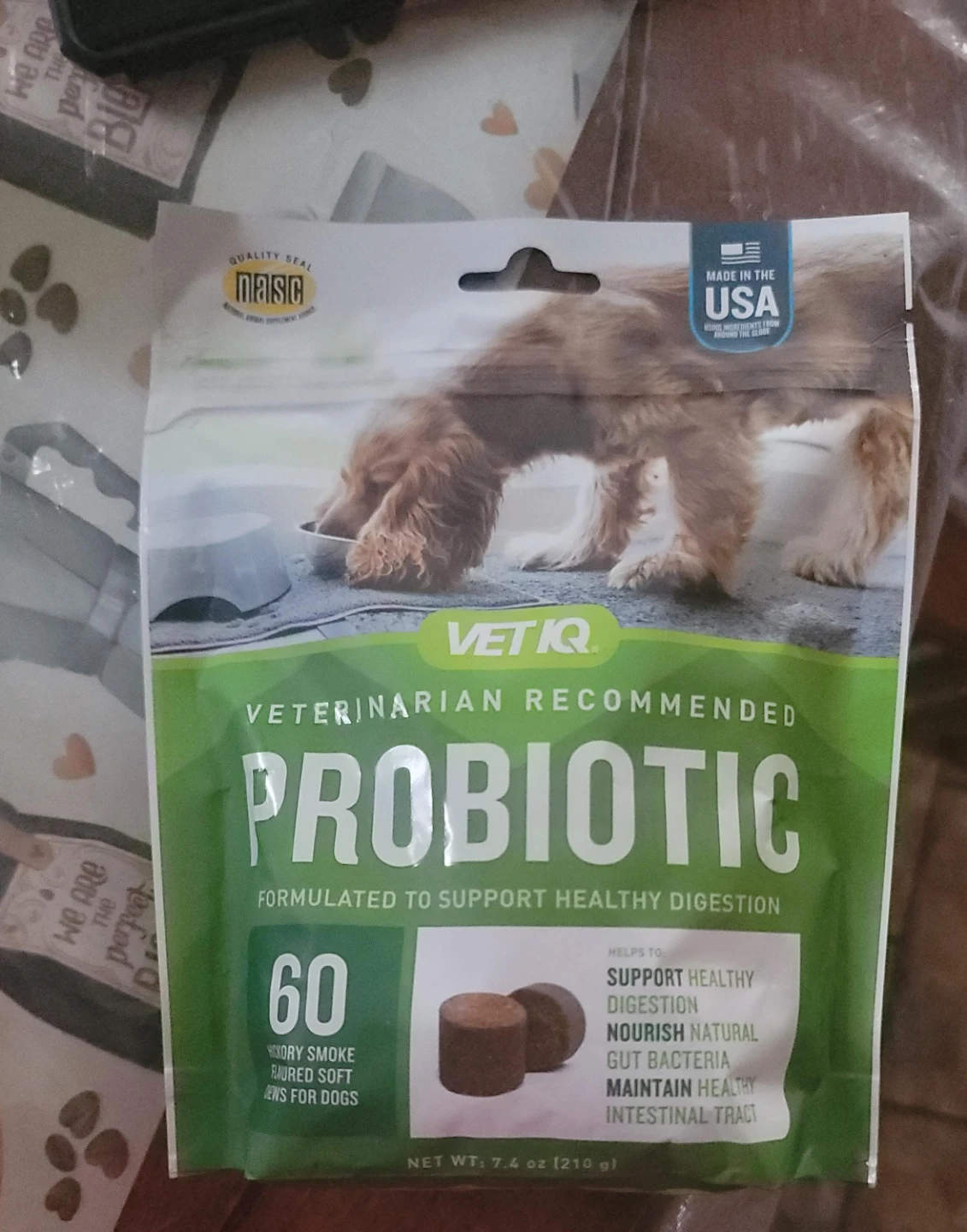 Vet IQ Probiotic Dog Chews - Hickory Smoke Flavor - 60 ct