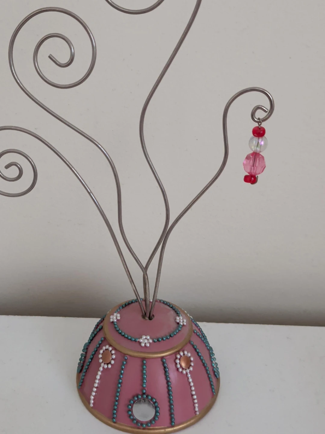 Pink Beaded Jewelry Stand