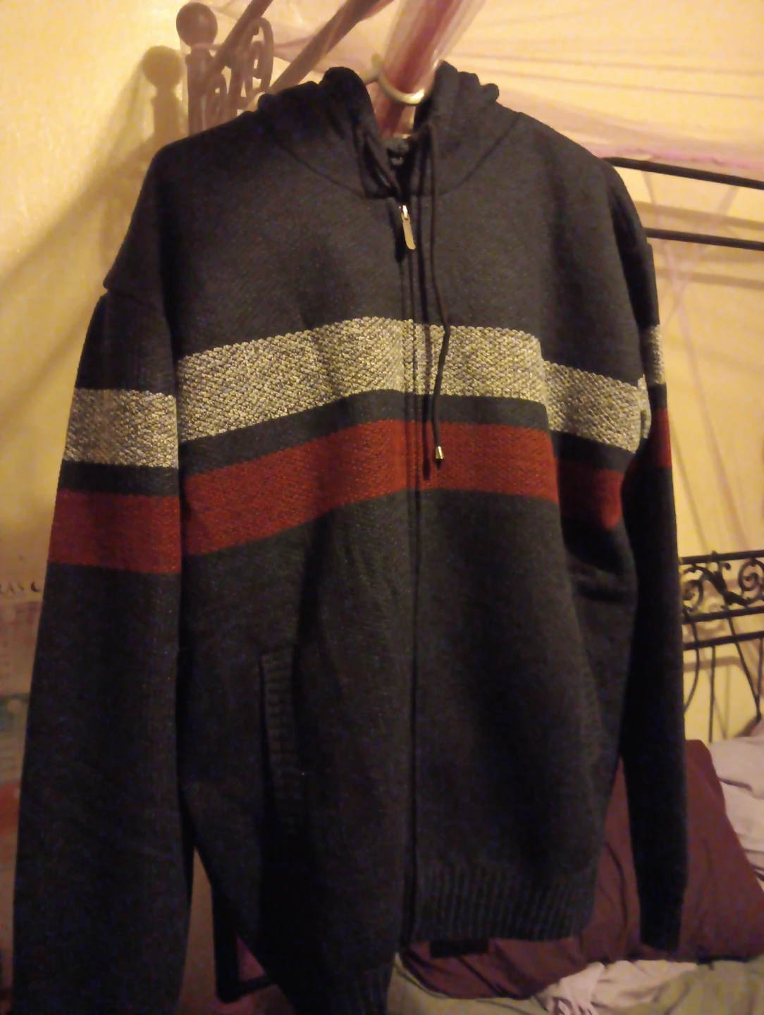 Men's Striped Zip-Up Hoodie