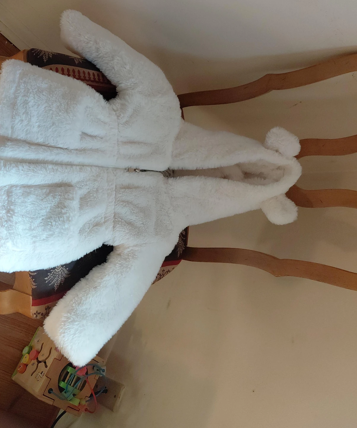 White Fuzzy Hooded Jacket