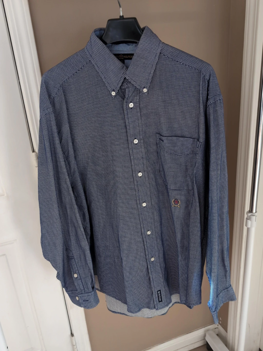 Tommy Hilfiger Button-Up Shirt - Blue/White Micro check Pattern - photo 2