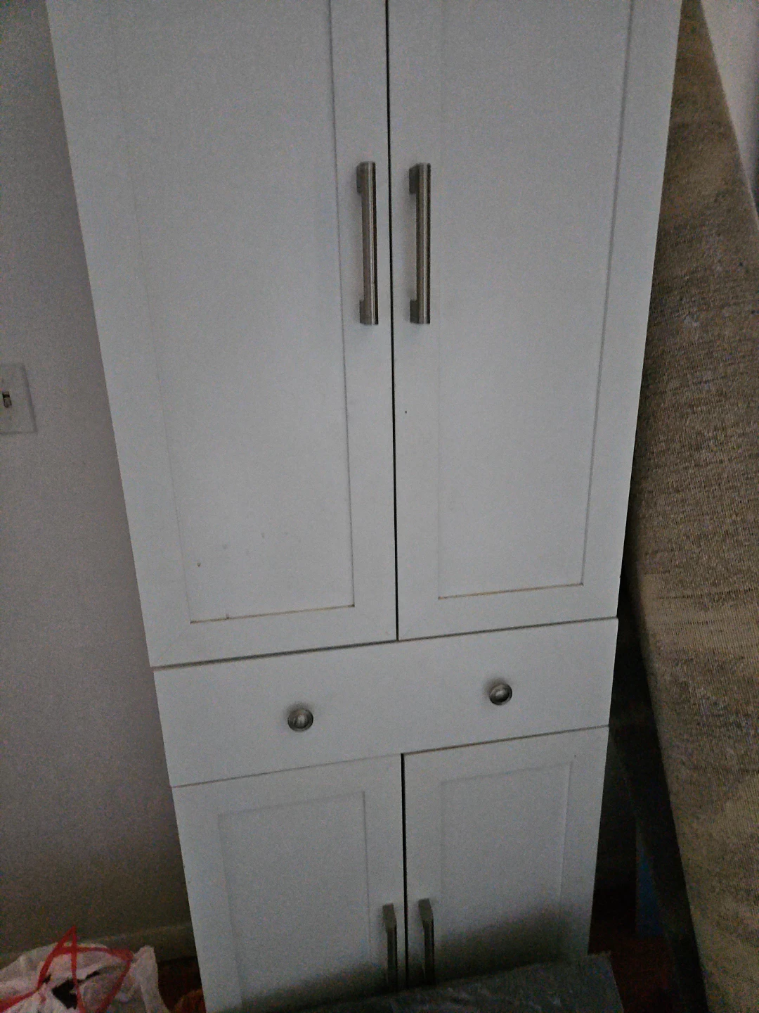 White Storage Cabinet with 2 Drawers and 4 Doors
