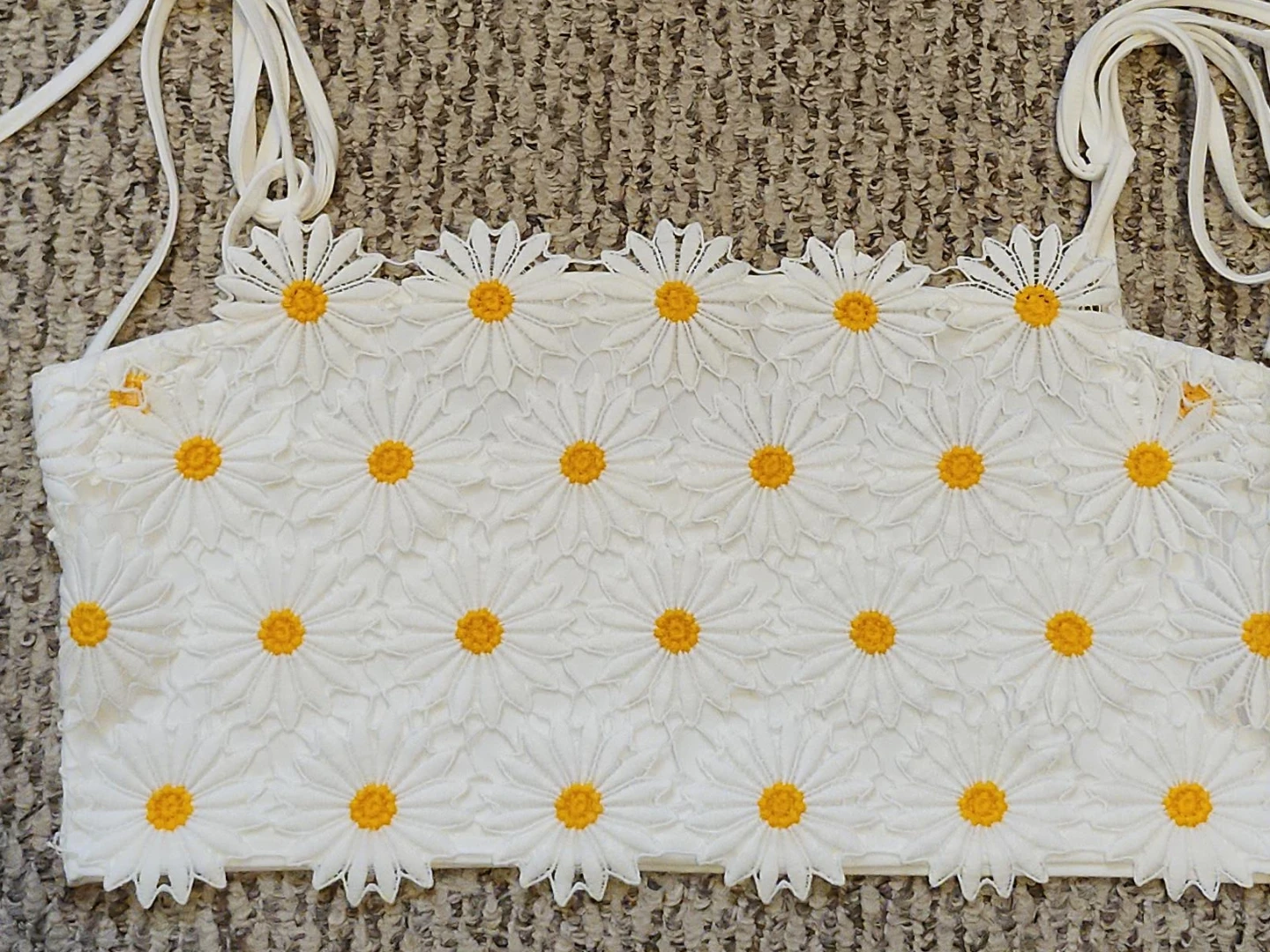 White Daisy Crop Top