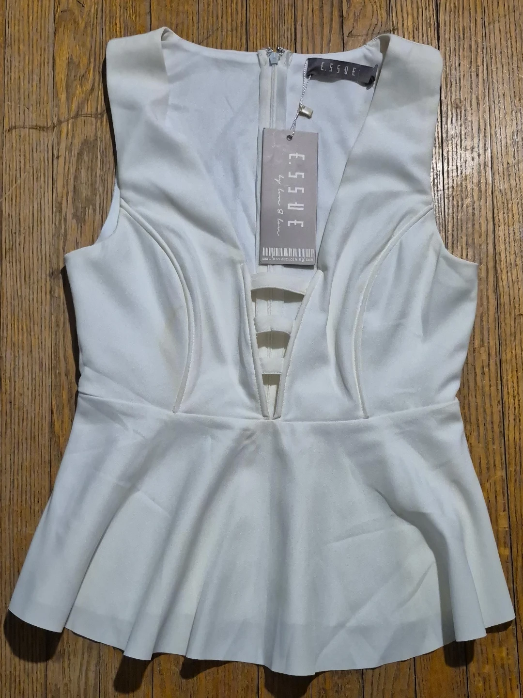White Peplum Top