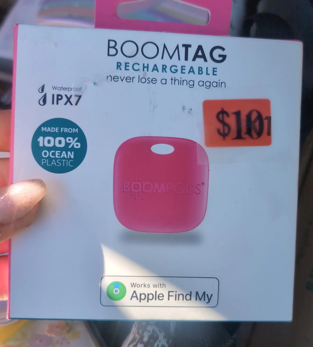 BOOMTAG Rechargeable Item Tracker - Pink