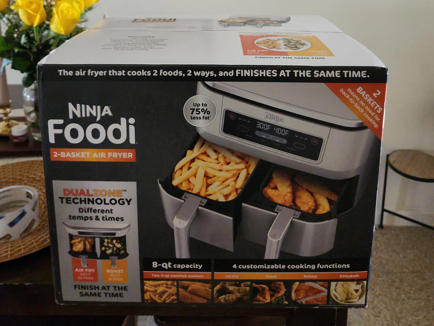 Ninja Foodi 2-Basket Air Fryer 8-qt