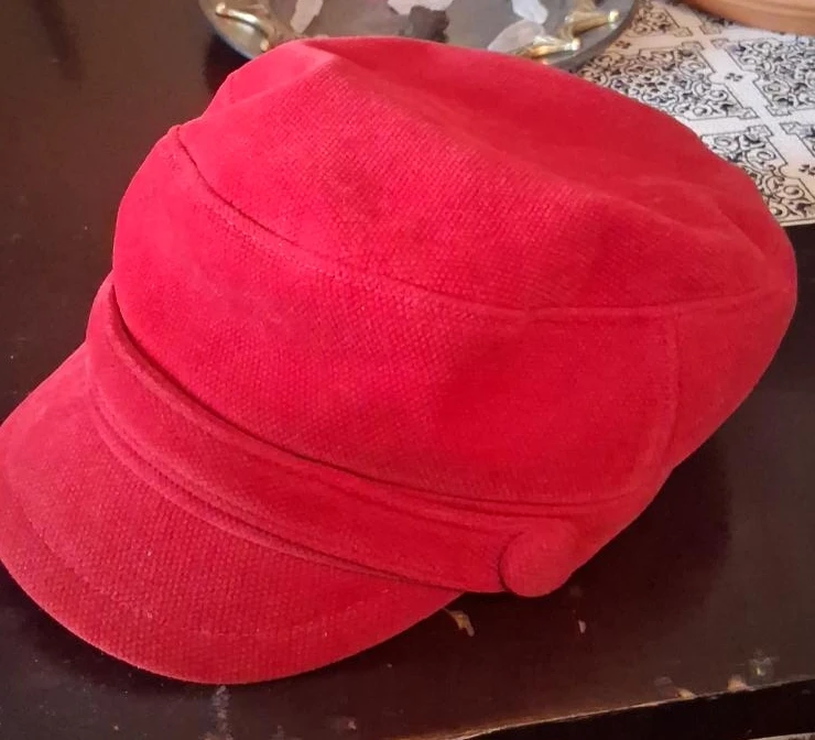 Red Flat Cap Hat