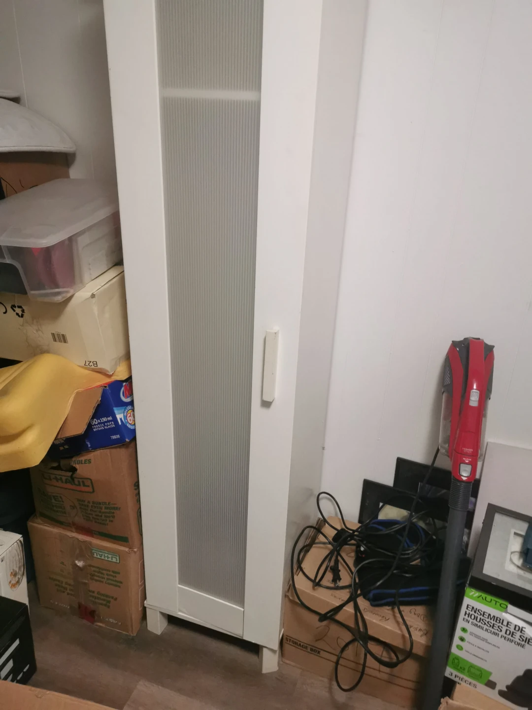 White IKEA Wardrobe with Frosted Door