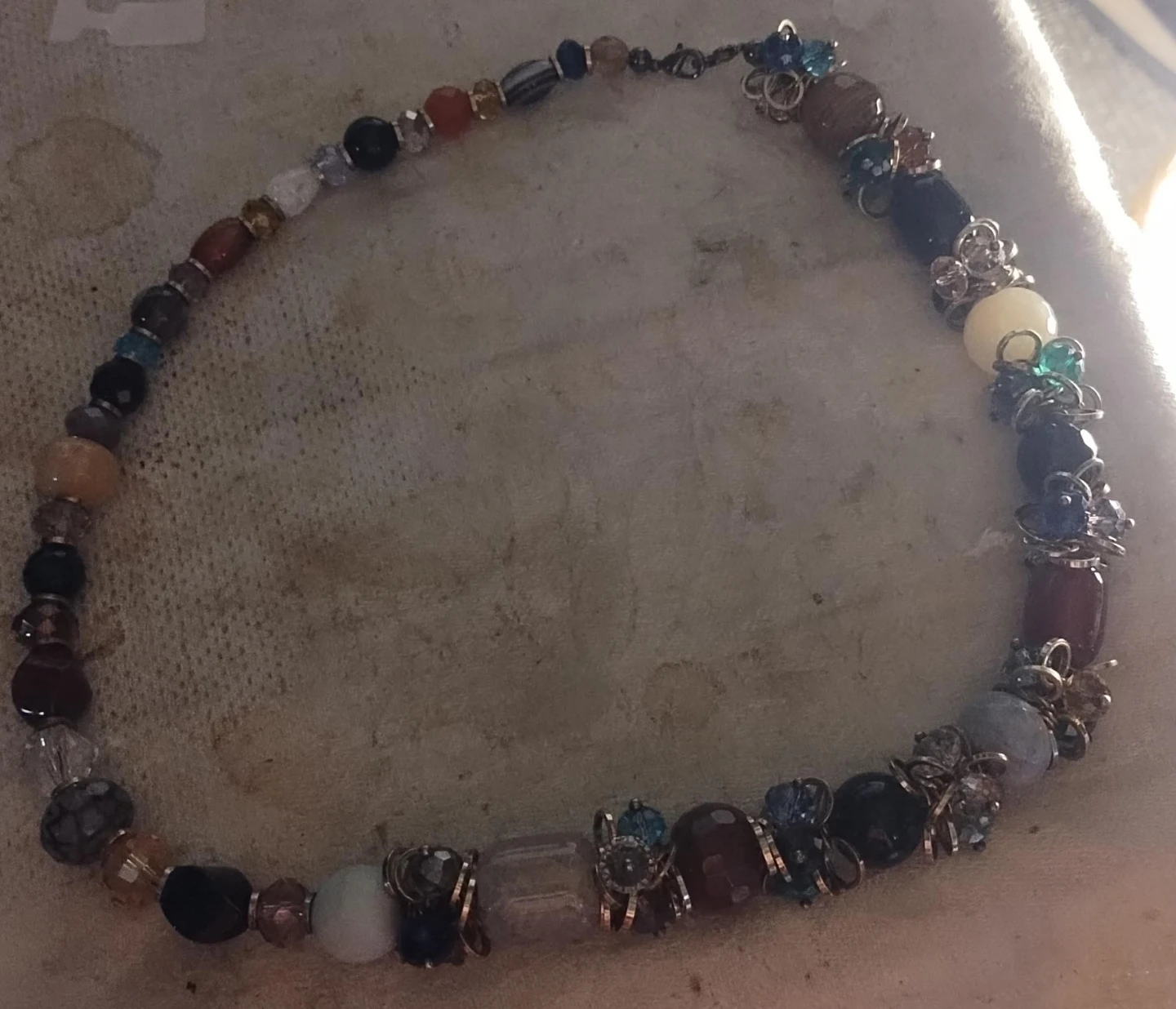 Handmade Beaded Necklace with Mixed Stones