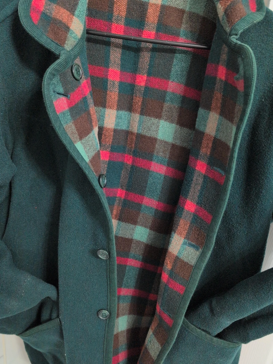 Green Plaid Lined Jacket