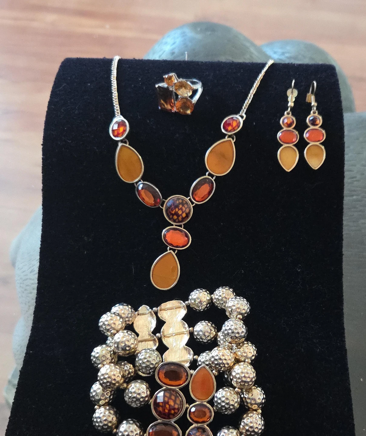 Jewelry Set: Necklace, Earrings, Bracelet & Ring
