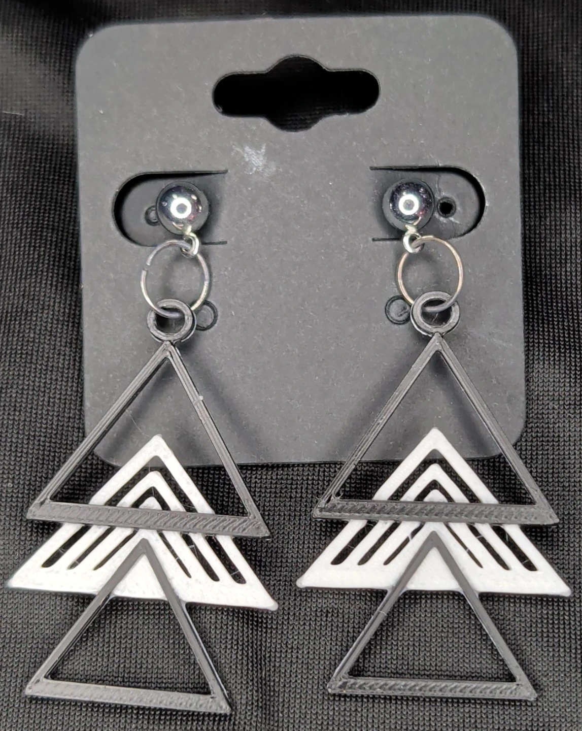 Geometric Triangle Dangle Earrings - handmade