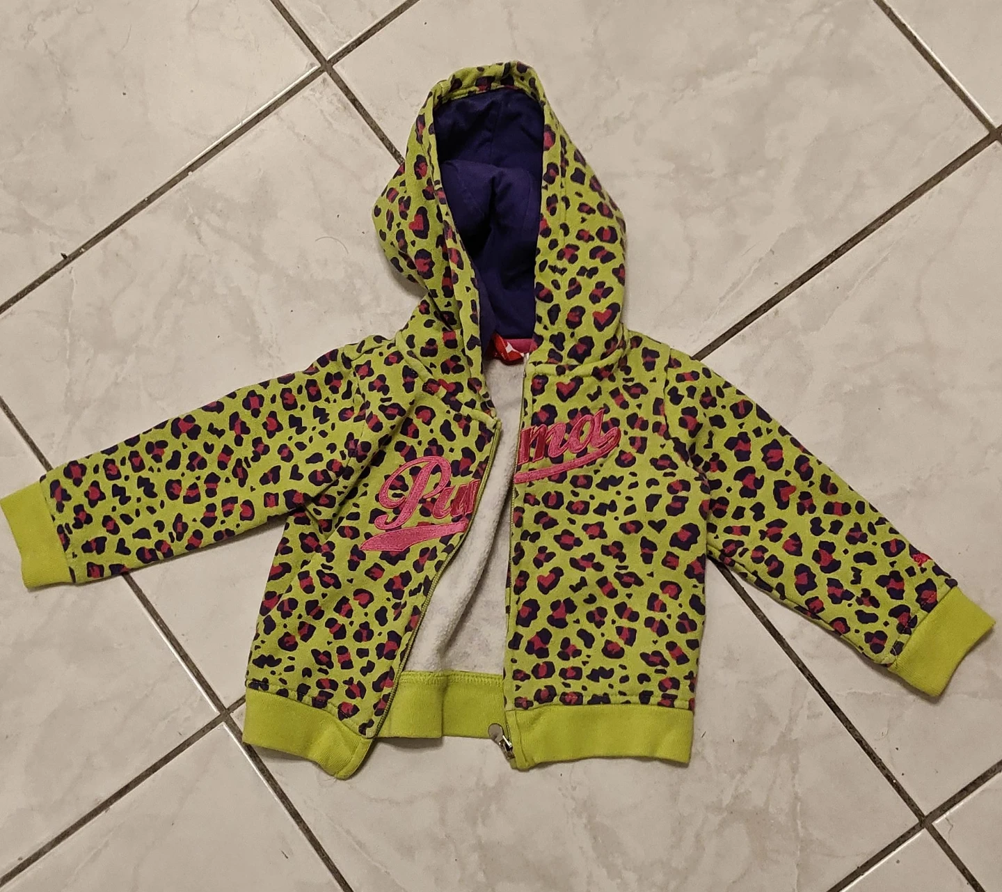 Children's Leopard Print Zip-Up Hoodie