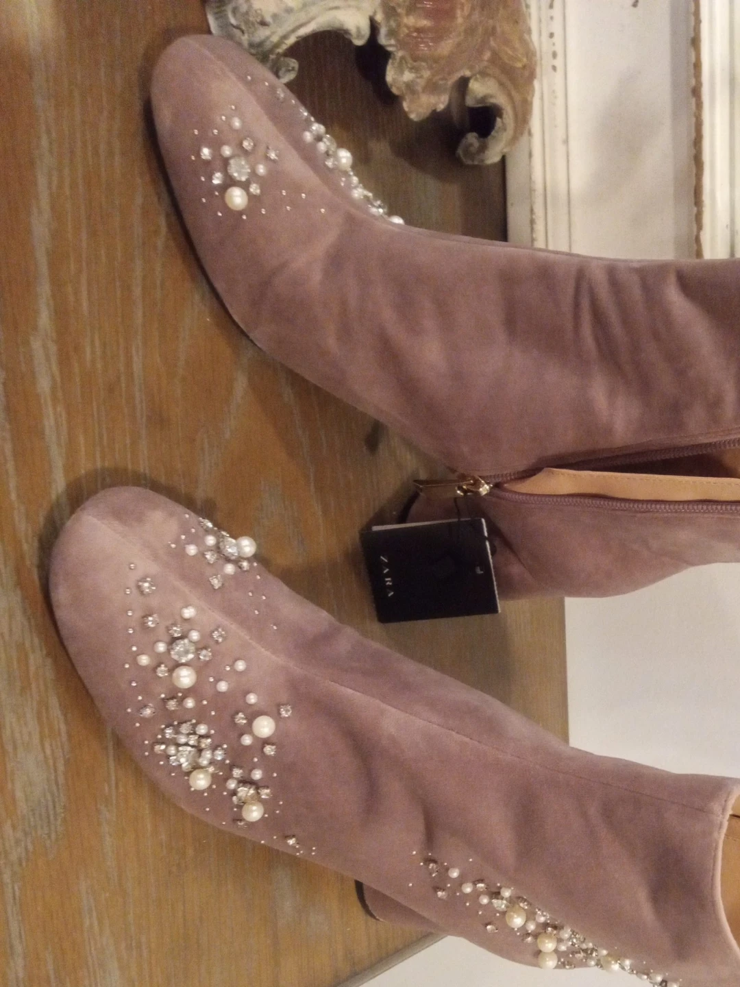 Zara Embellished Ankle Boots