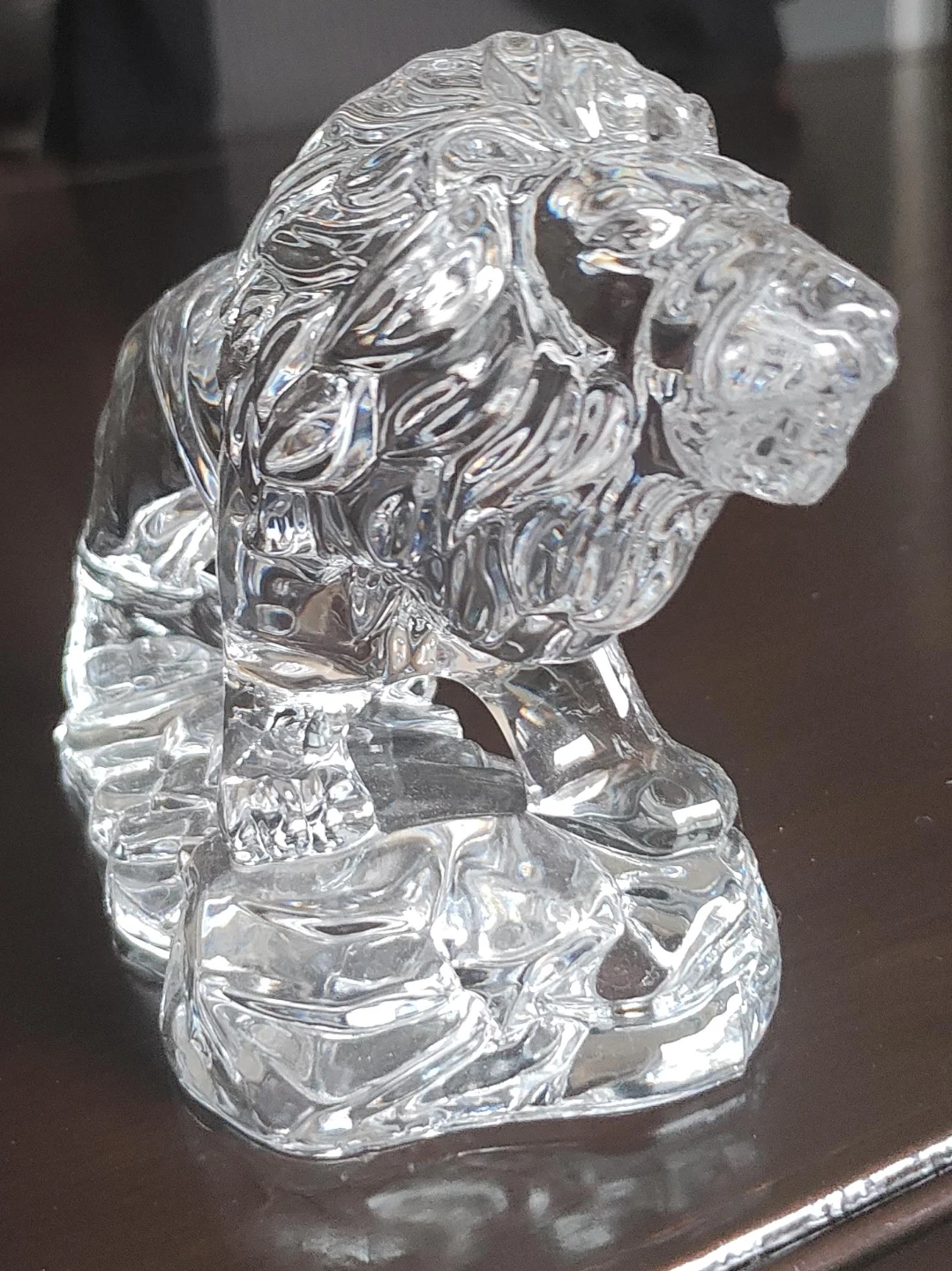 Clear Crystal Lion Figurine