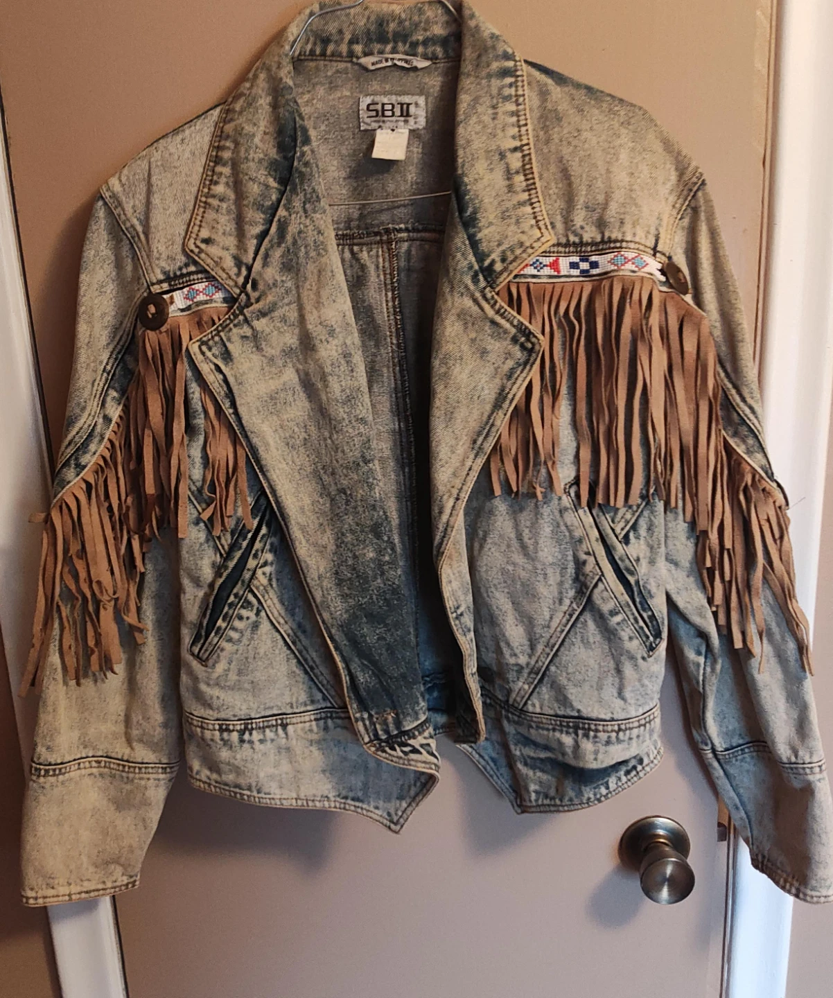 SBII Denim Jacket with Fringe and Beading