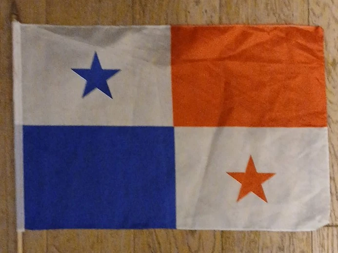 Panama Flag with Wooden Stick