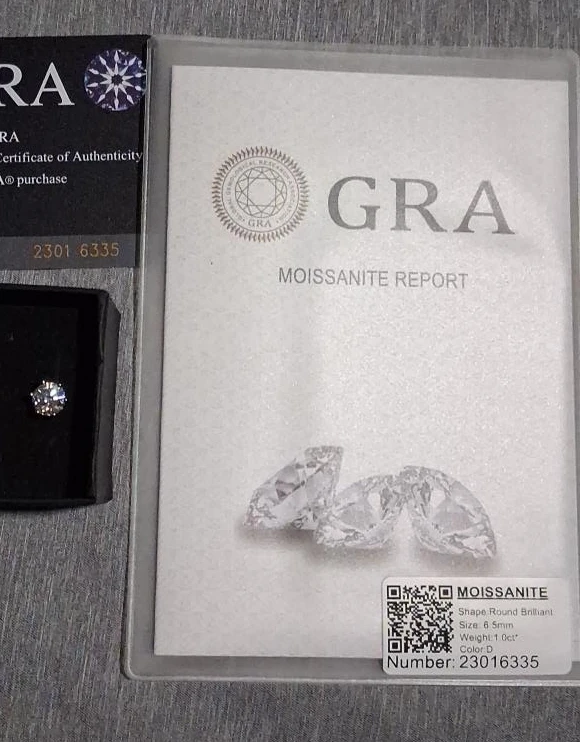 Moissanite Round Brilliant Gemstone with GRA Certificate
