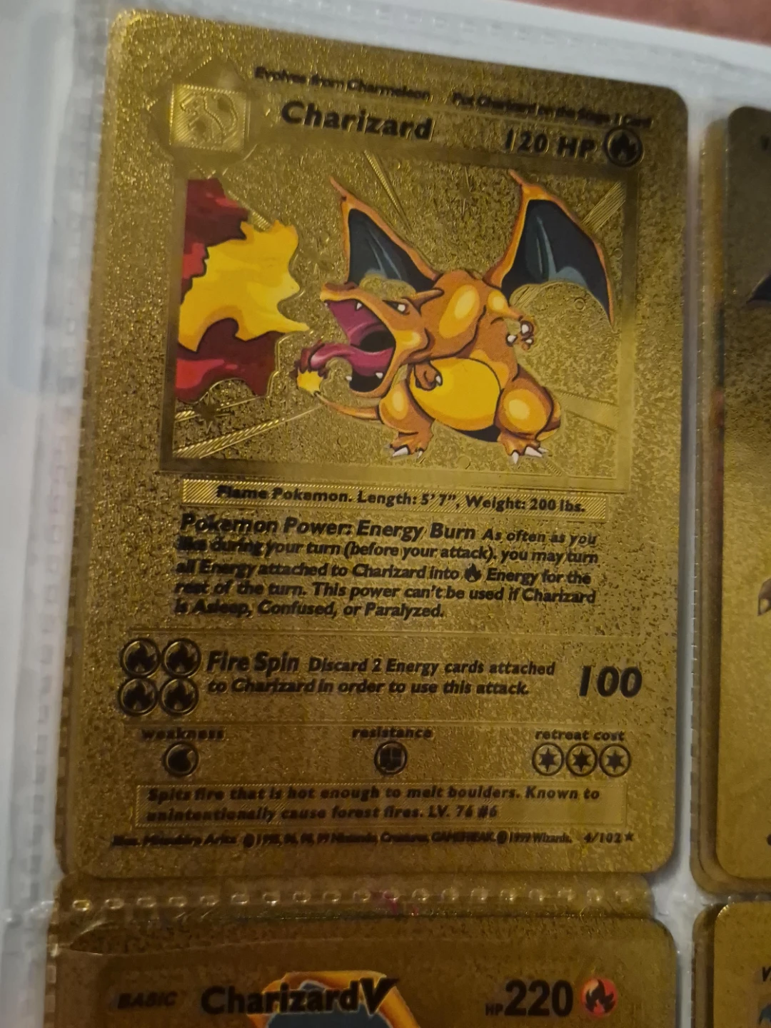 Pokemon Charizard Gold Card 120 HP