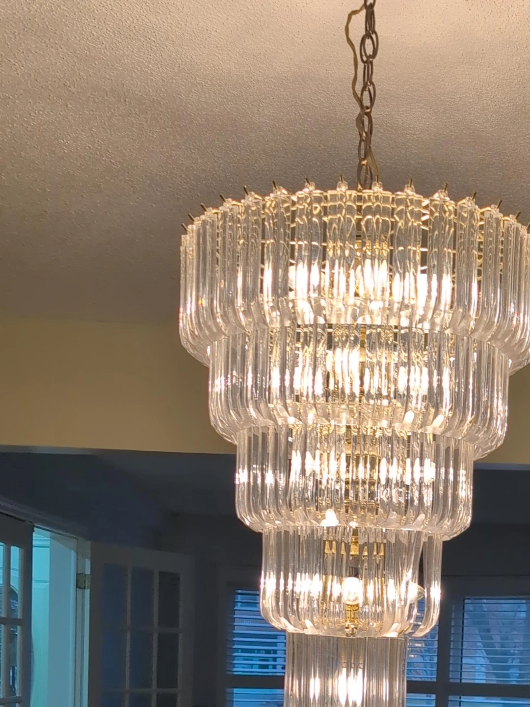 Multi-Tier Glass Chandelier