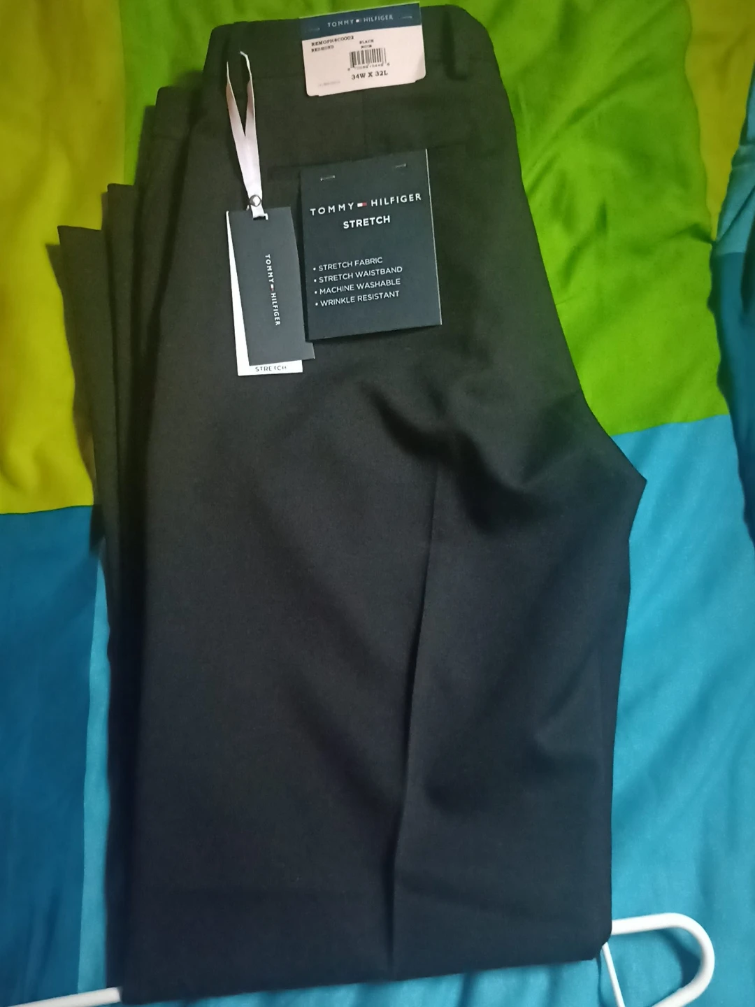 Tommy Hilfiger Men's Stretch Pants Black 34W x 32L