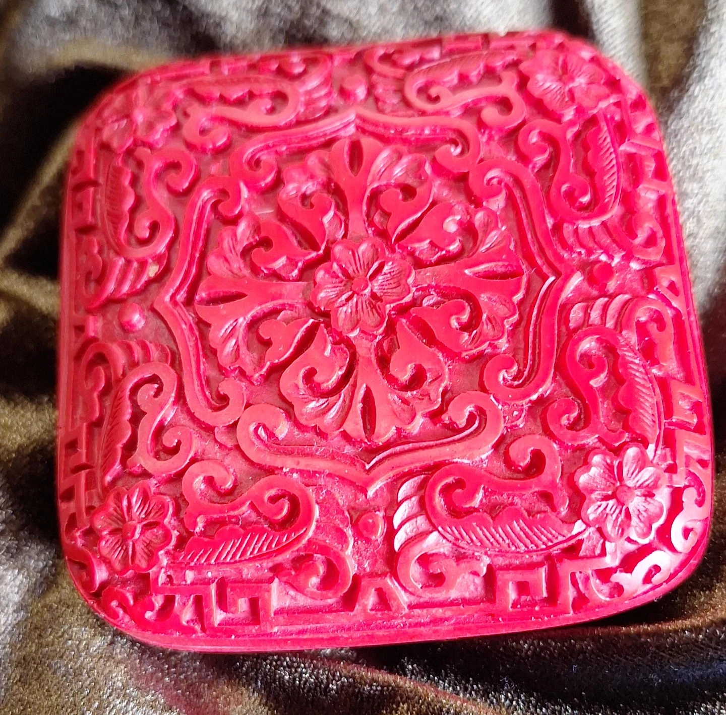 Carved Red Decorative Box